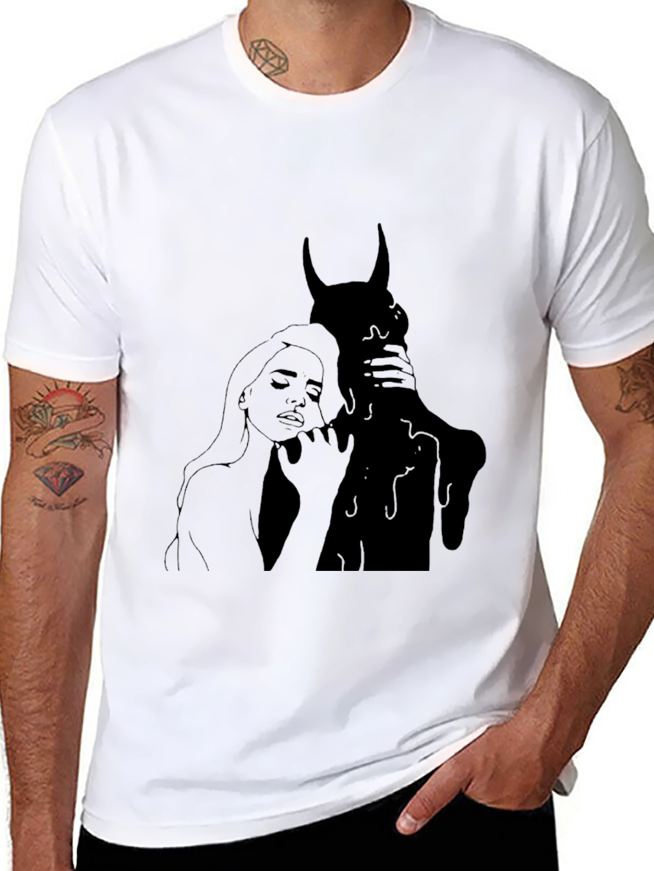Dark Embrace Graphic Tee - Gothic Style