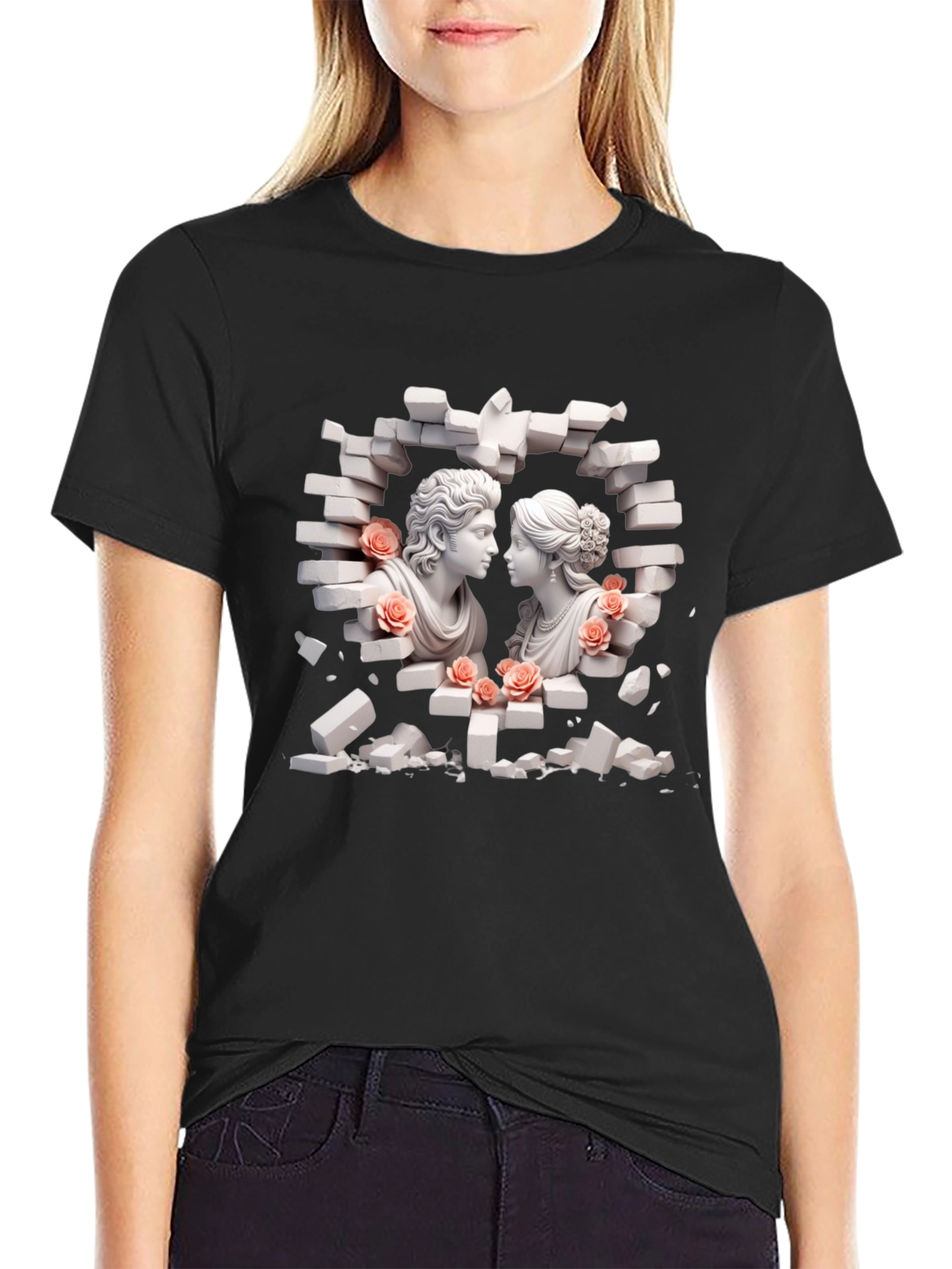 Sculpture Romance T-Shirt - Black