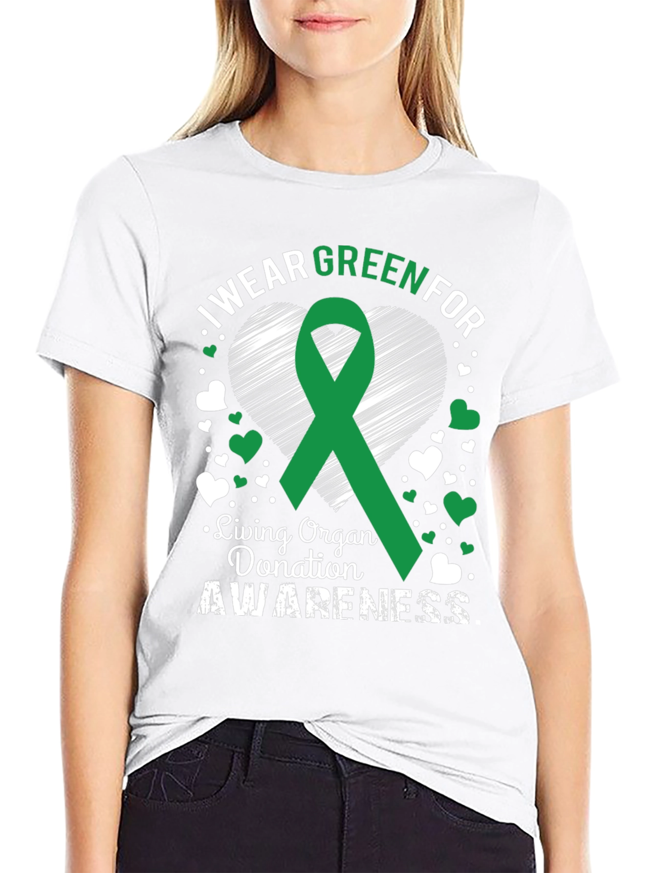 Green Ribbon Organ Donation Awareness T-Shirt