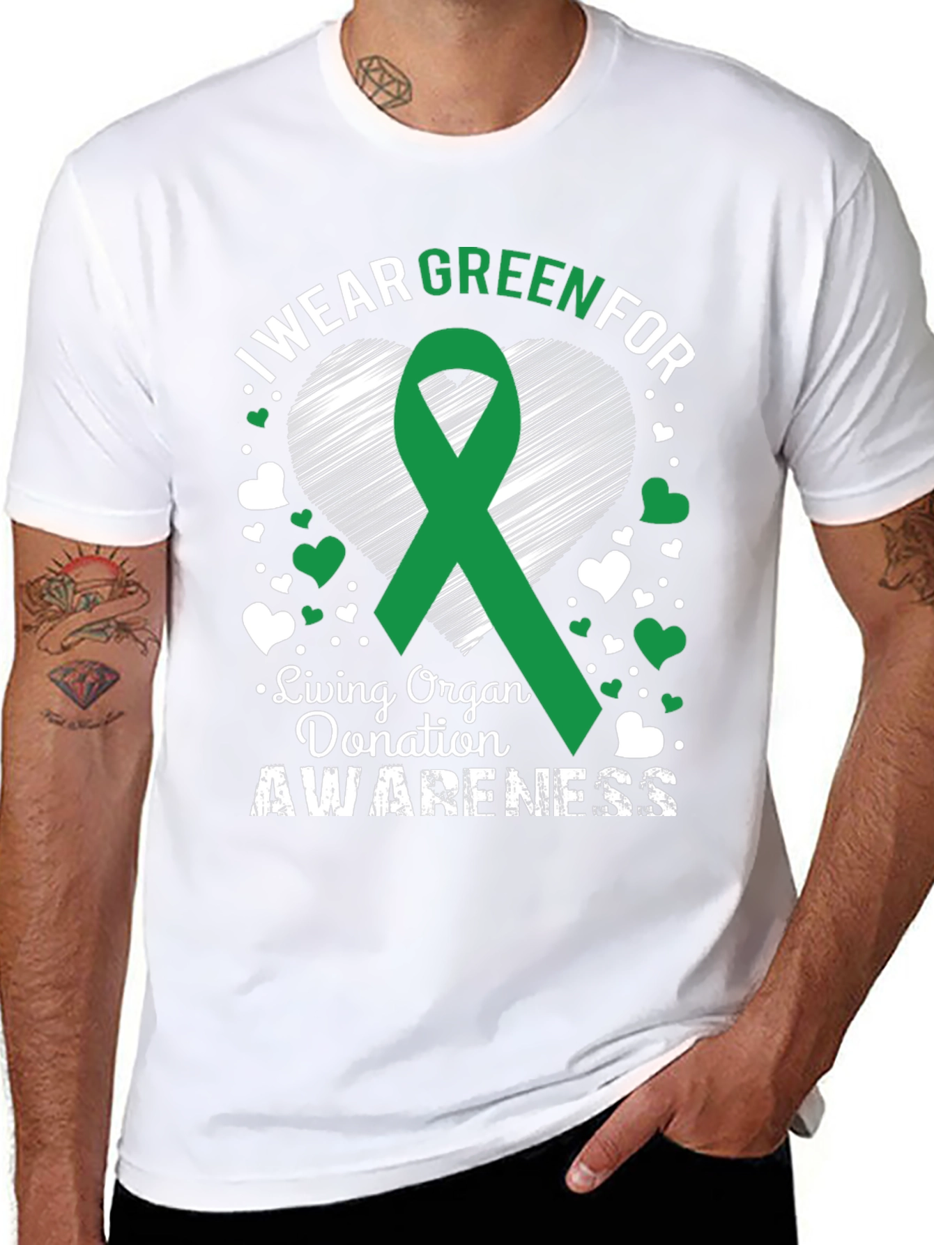 Green Ribbon Organ Donation Awareness T-Shirt