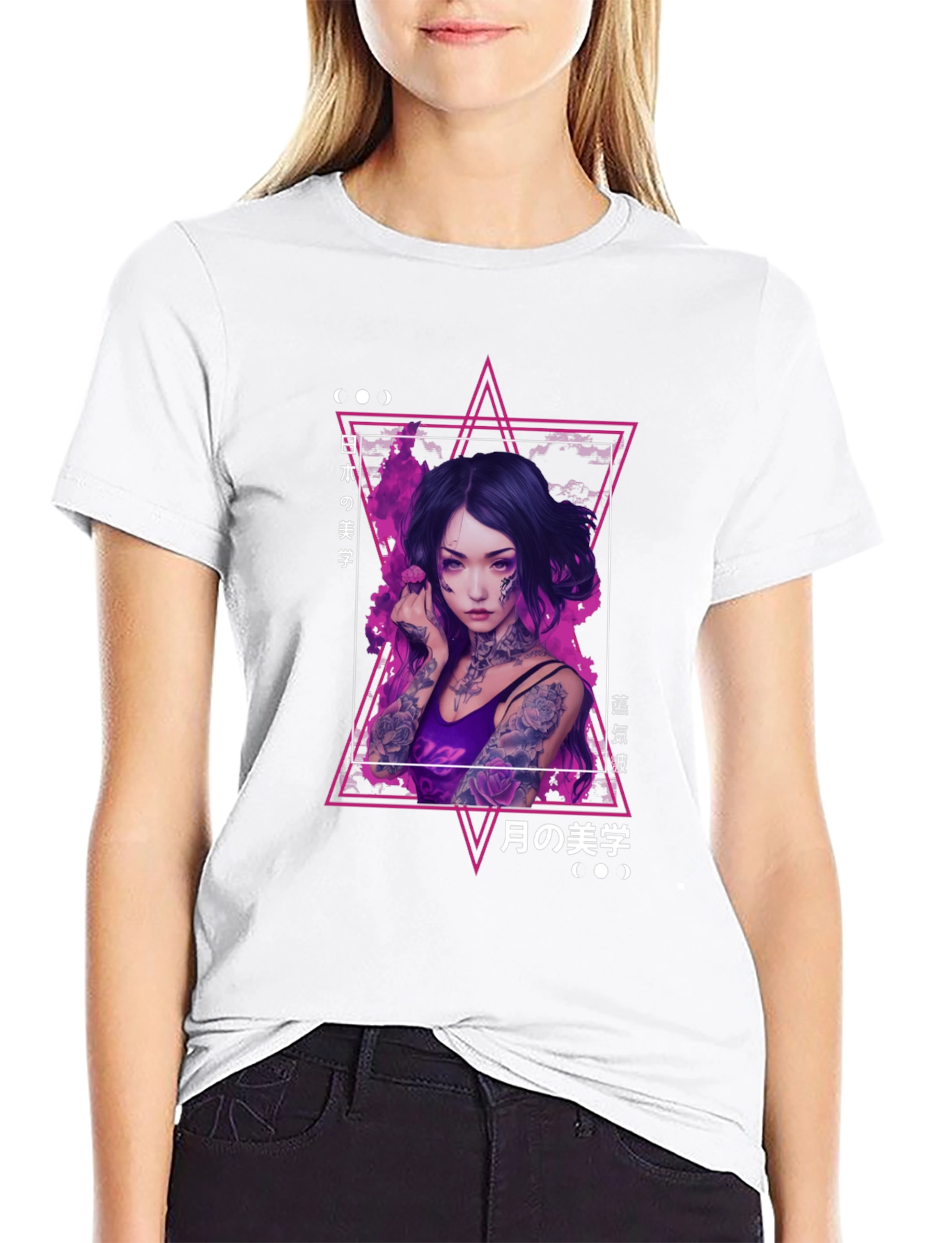 Edgy T-Shirt with Japanese Graphic Design