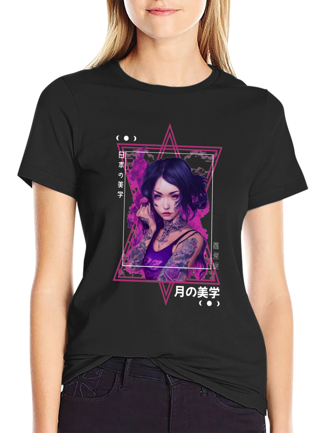 Edgy T-Shirt with Japanese Graphic Design