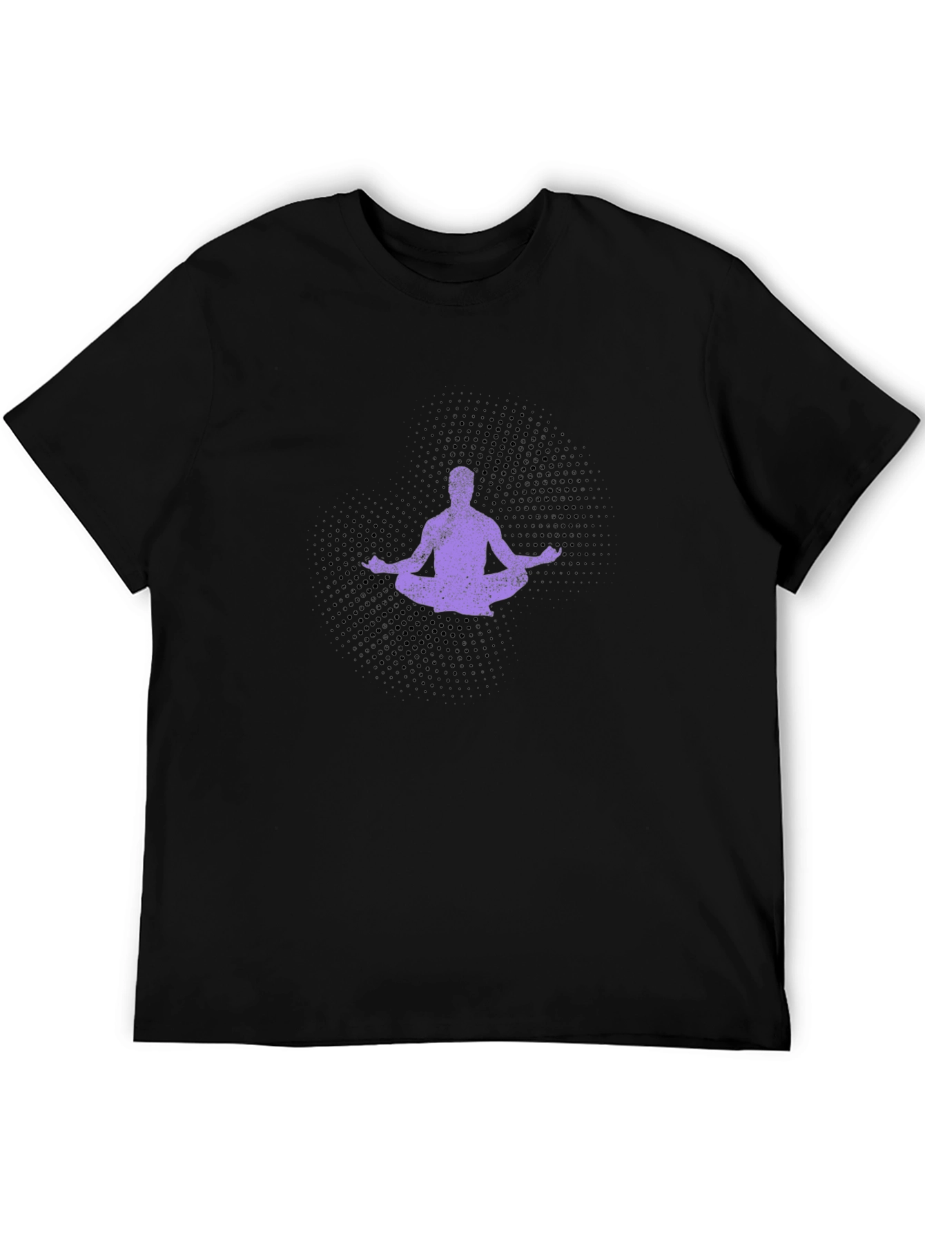 Yoga Meditation Graphic Tee - Black Cotton Comfort