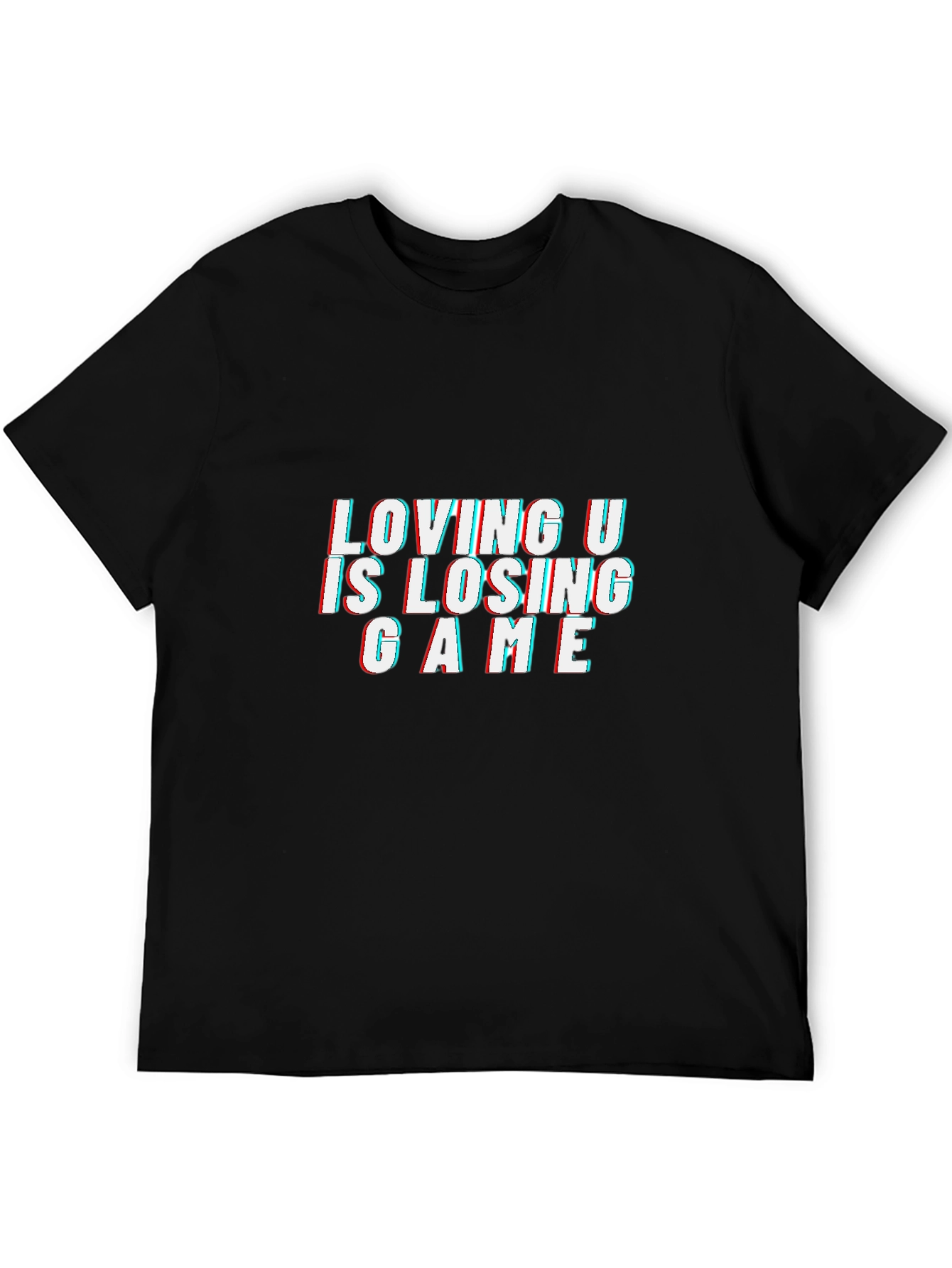 Loving U Is Losing Game Black Graphic Tee