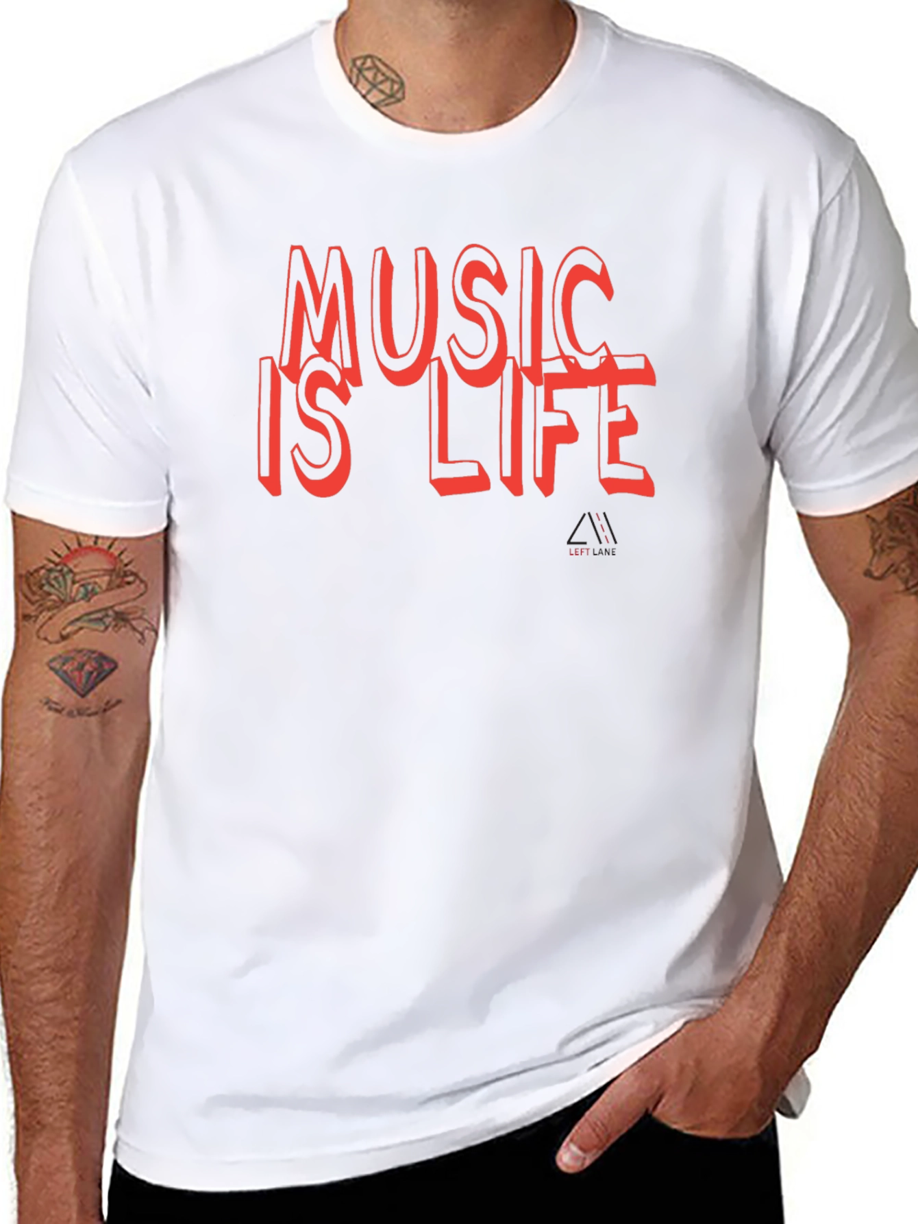 Music is Life Graphic Tee - Black Cotton T-Shirt