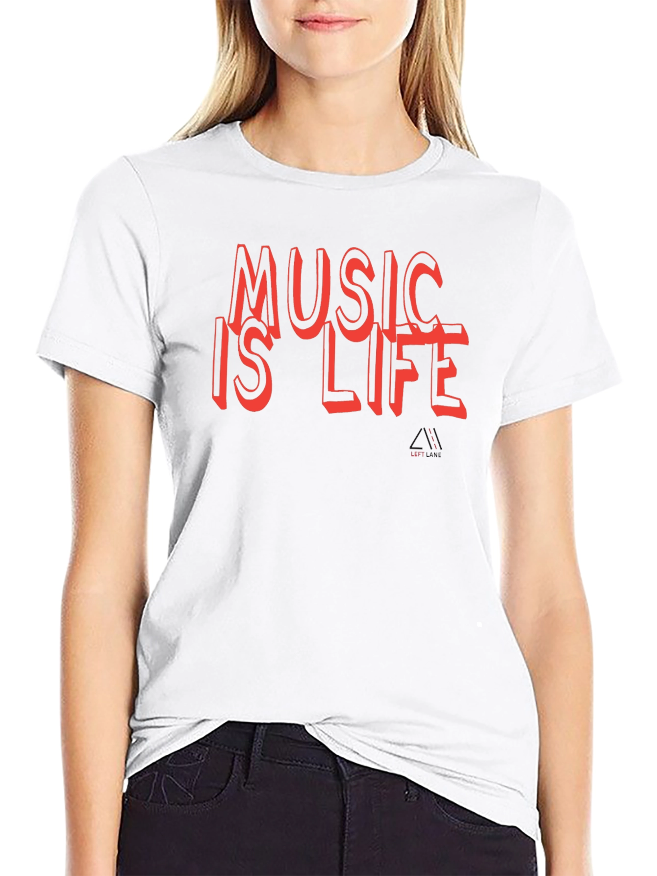 Music is Life Graphic Tee - Black Cotton T-Shirt