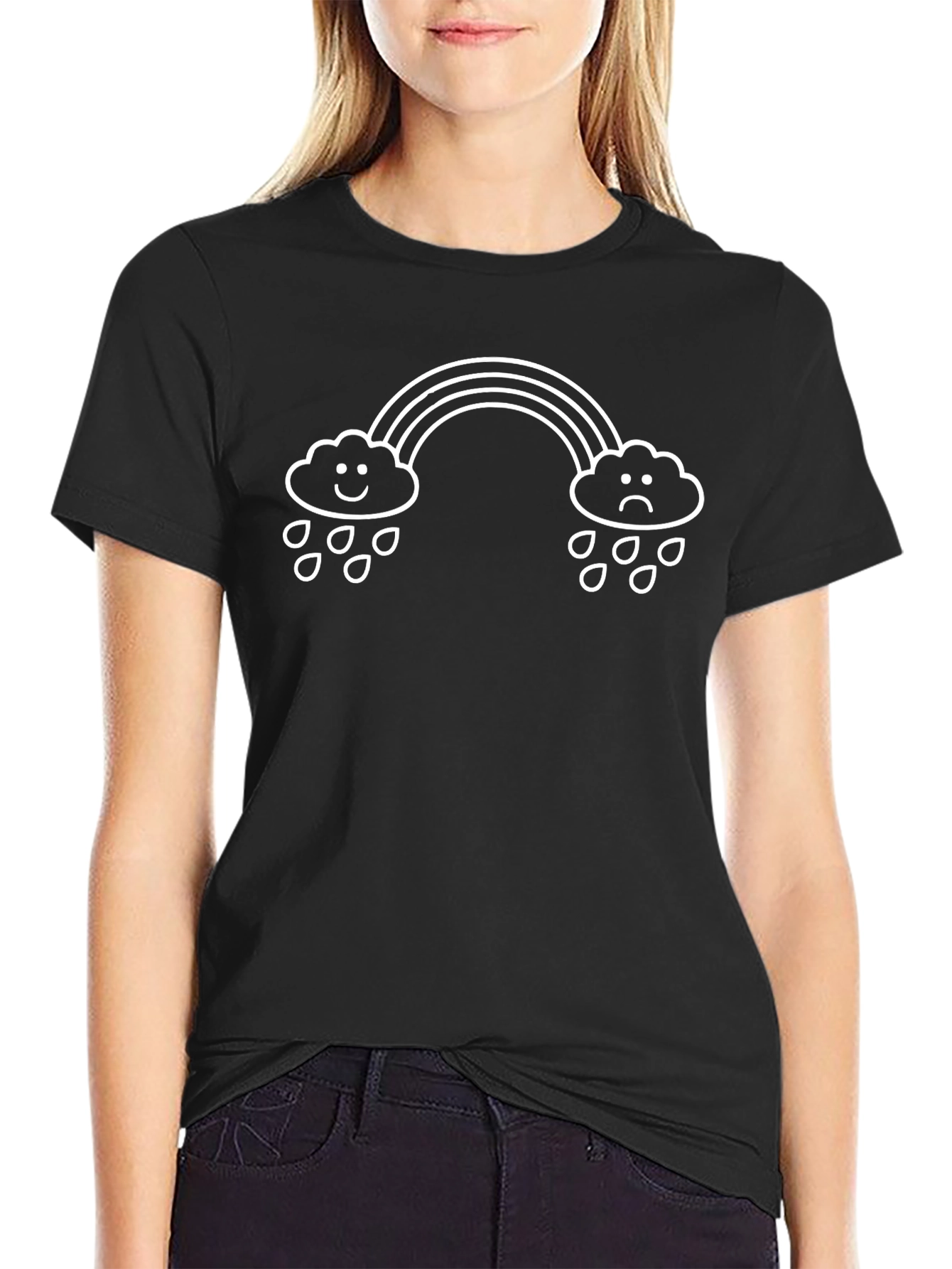 Rainbow Mood T-Shirt - Happy Sad Clouds