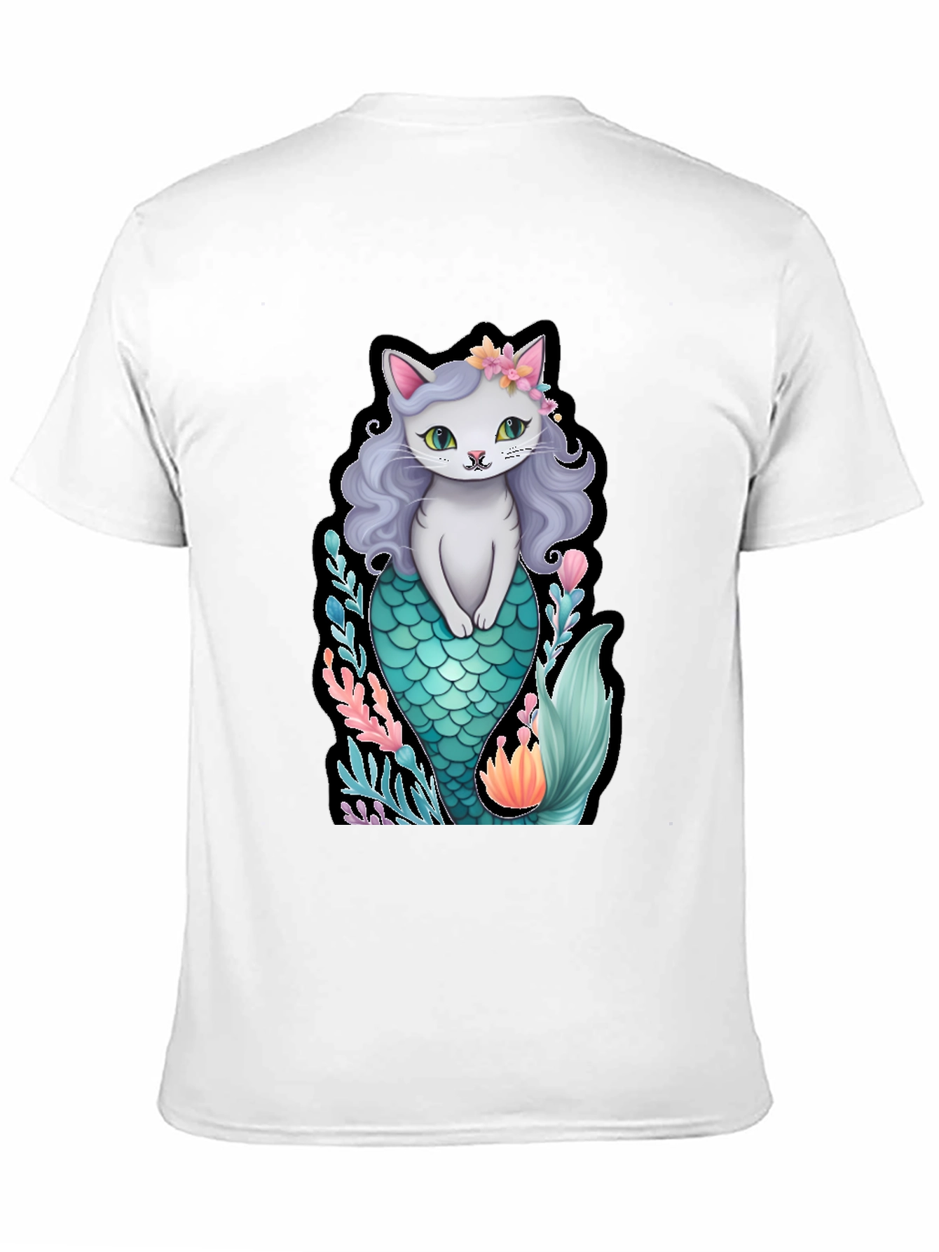Cat Mermaid Graphic T-Shirt - Unique Novelty Tee