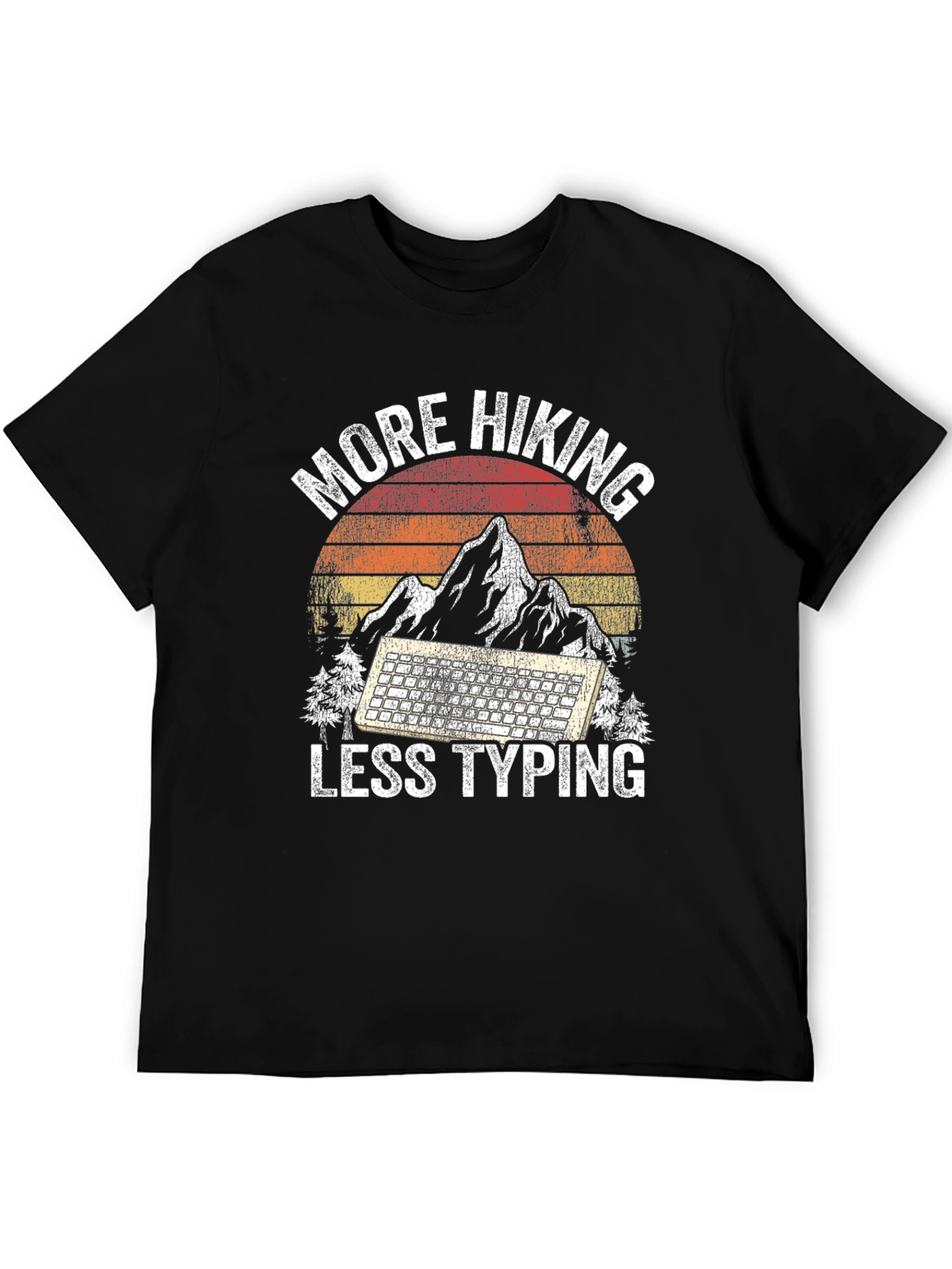 More Hiking Less Typing Graphic Tee