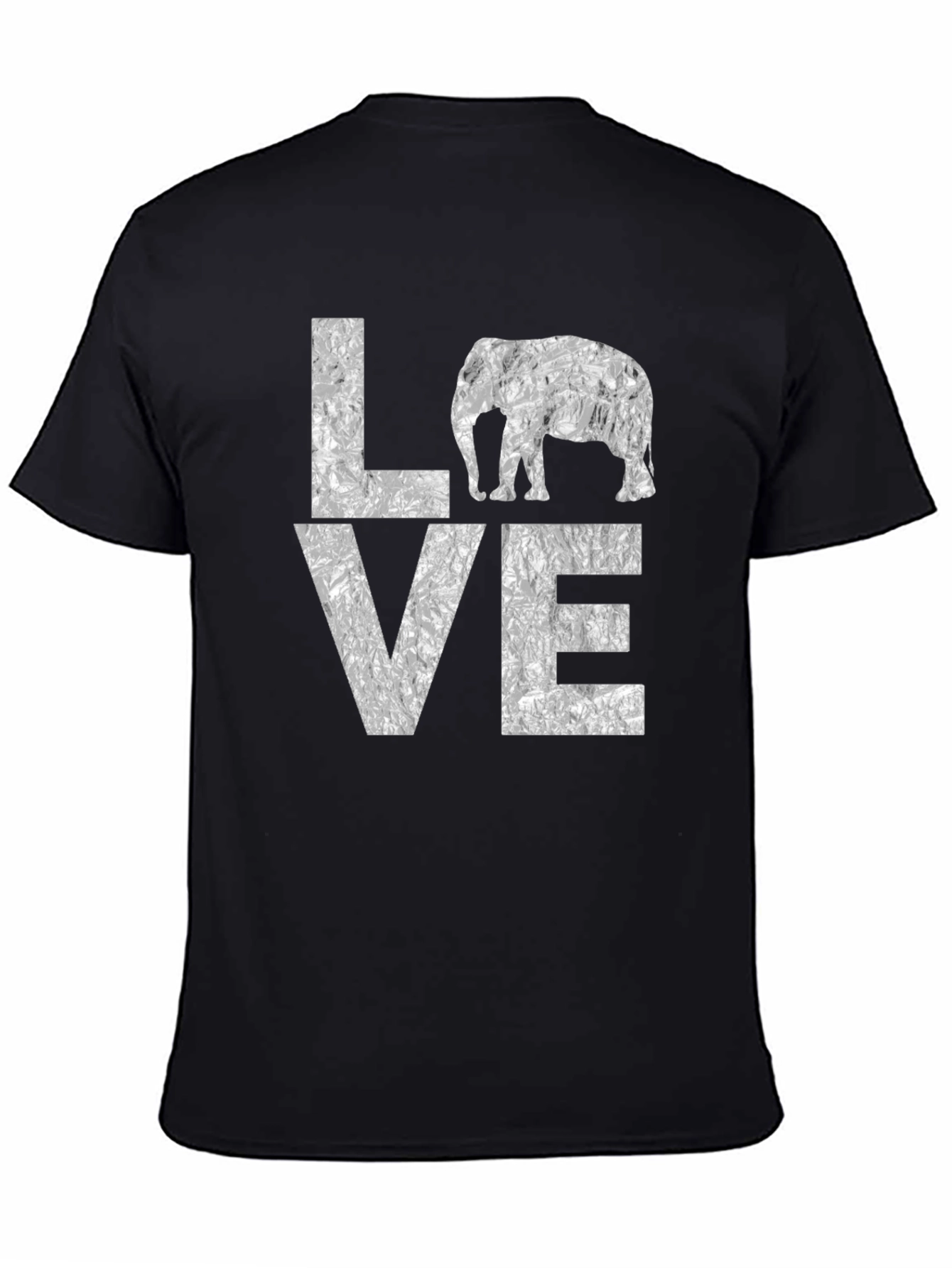 LOVE Elephant Graphic T-Shirt - Black