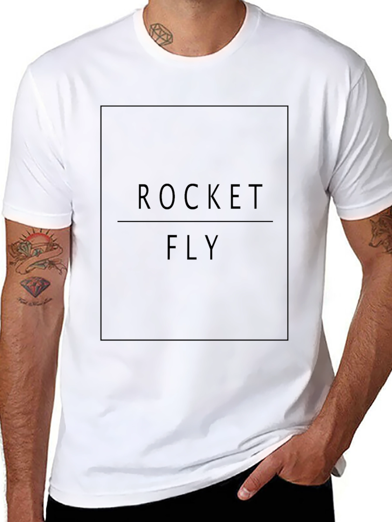 Rocket Fly Graphic Black T-Shirt