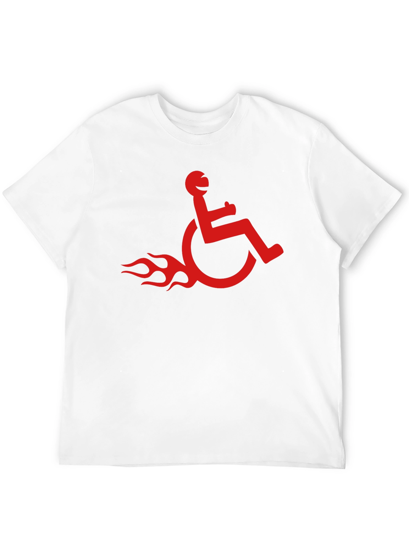 Wheelchair Rider Flame Graphic Tee - Black