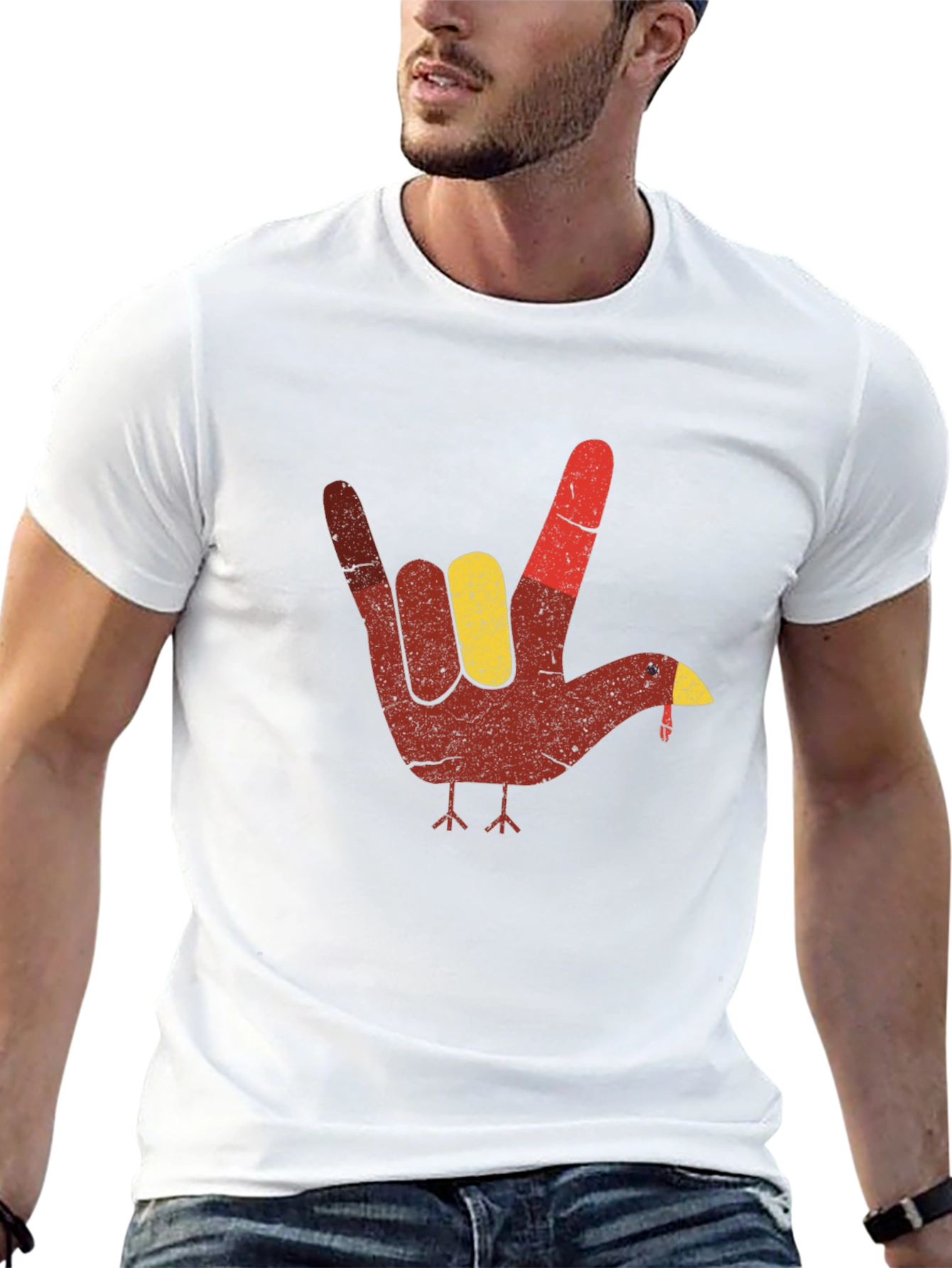 Turkey Hand Sign T-Shirt - Thanksgiving Tee