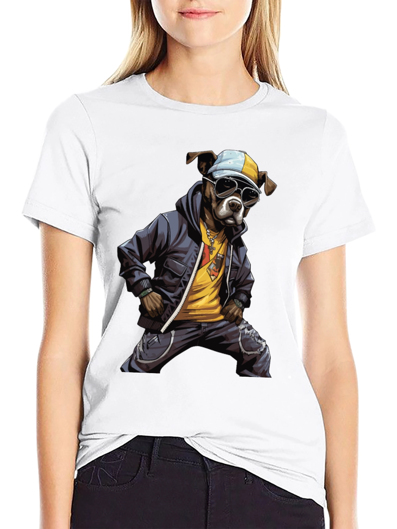 Cool Dog Graphic T-Shirt - Street Style Design