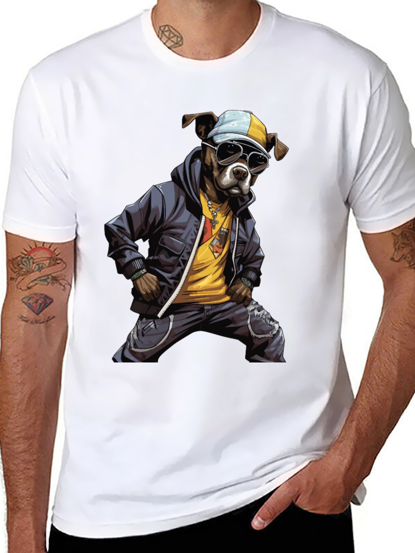 Cool Dog Graphic T-Shirt - Street Style Design