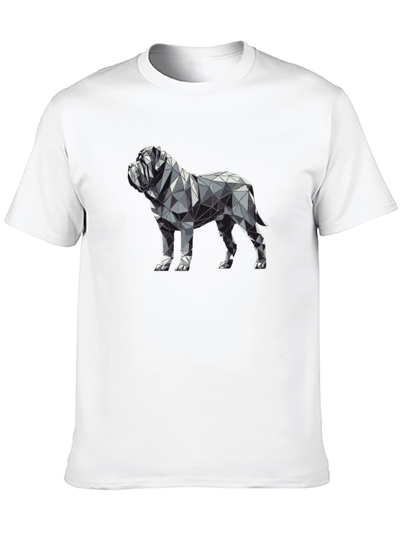 Geometric Dog Print Black T-Shirt