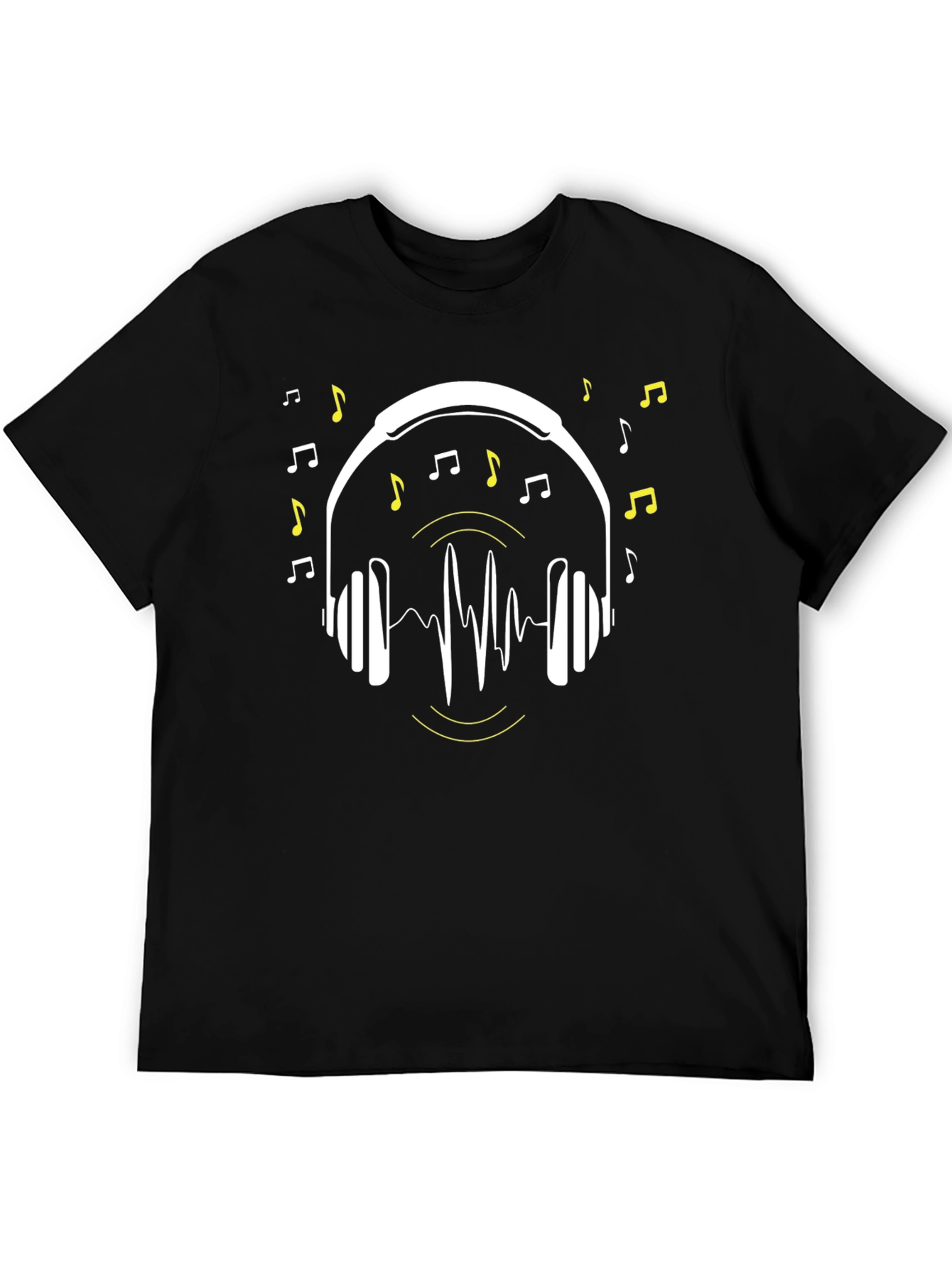 Music Lover T-Shirt - Headphones & Notes Design