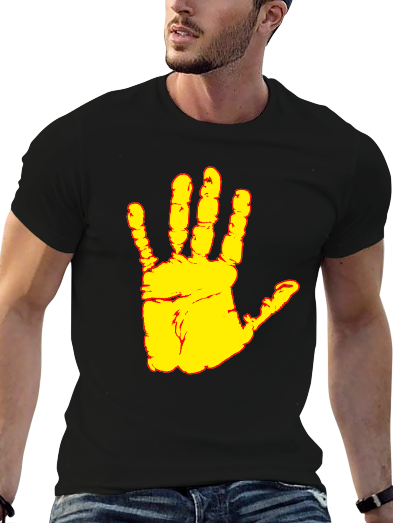 Handprint Graphic Black T-Shirt