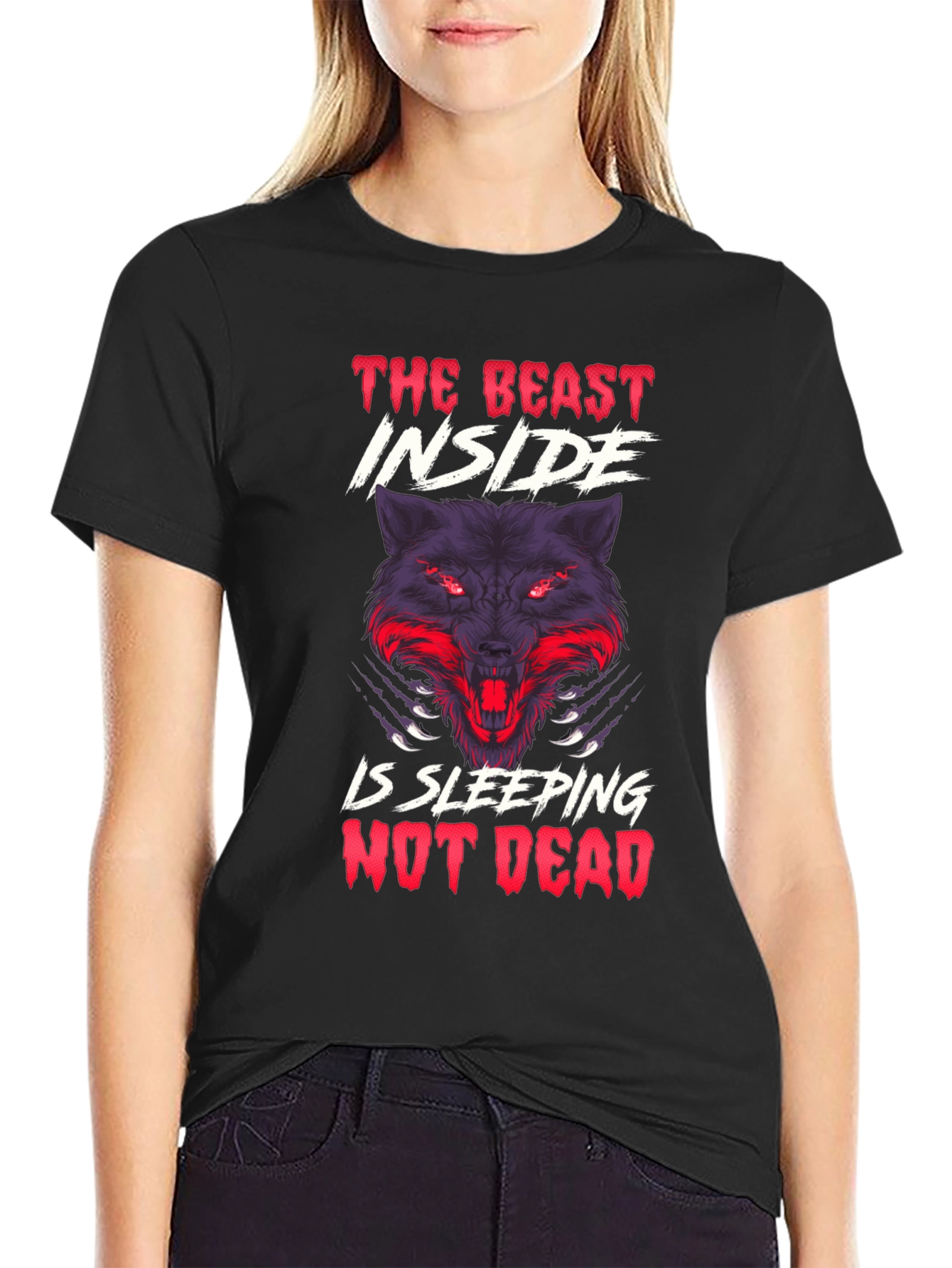 The Beast Inside Wolf Graphic Mens T-Shirt