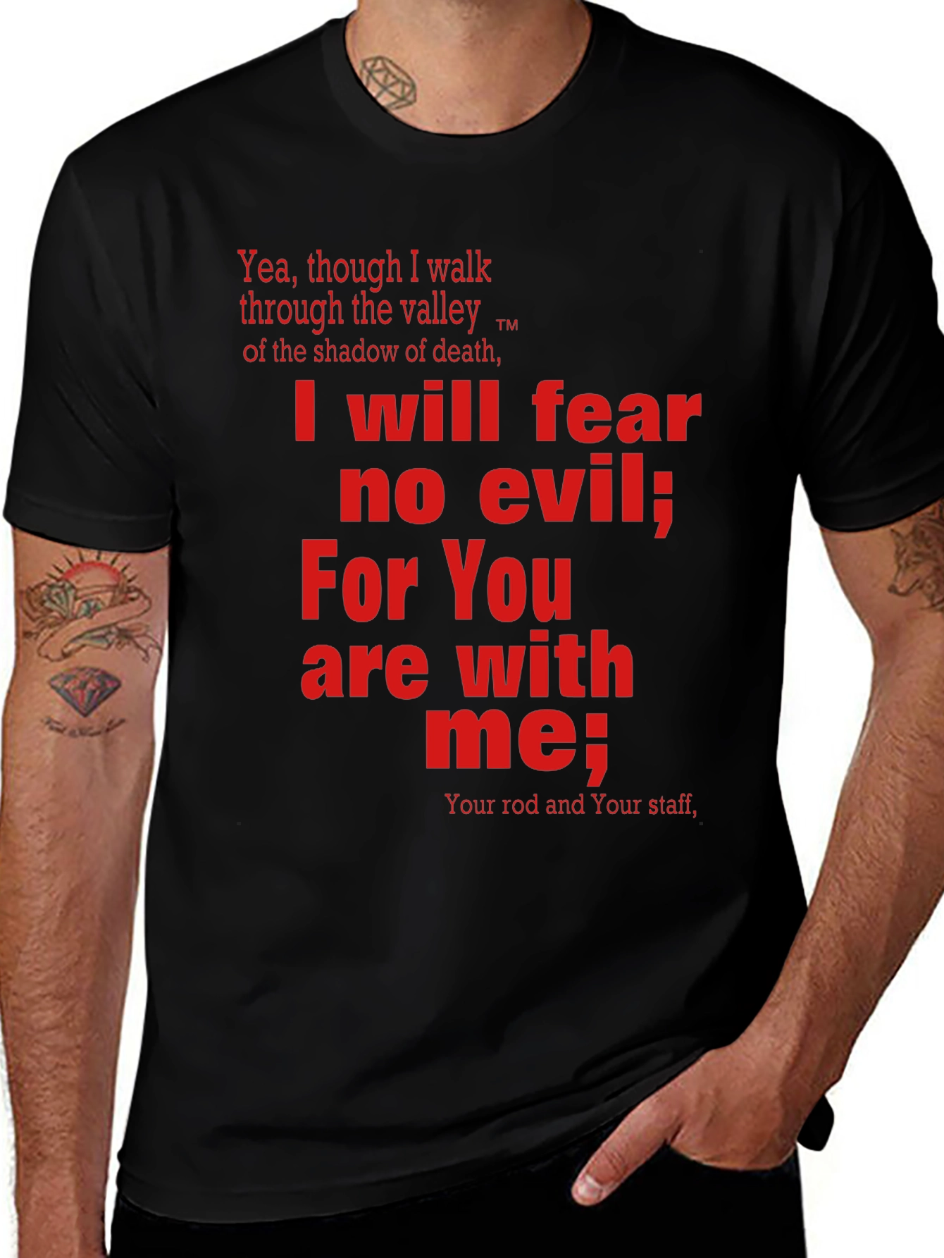 Faith-Inspired T-Shirt: Psalm 23 Bible Verse Apparel