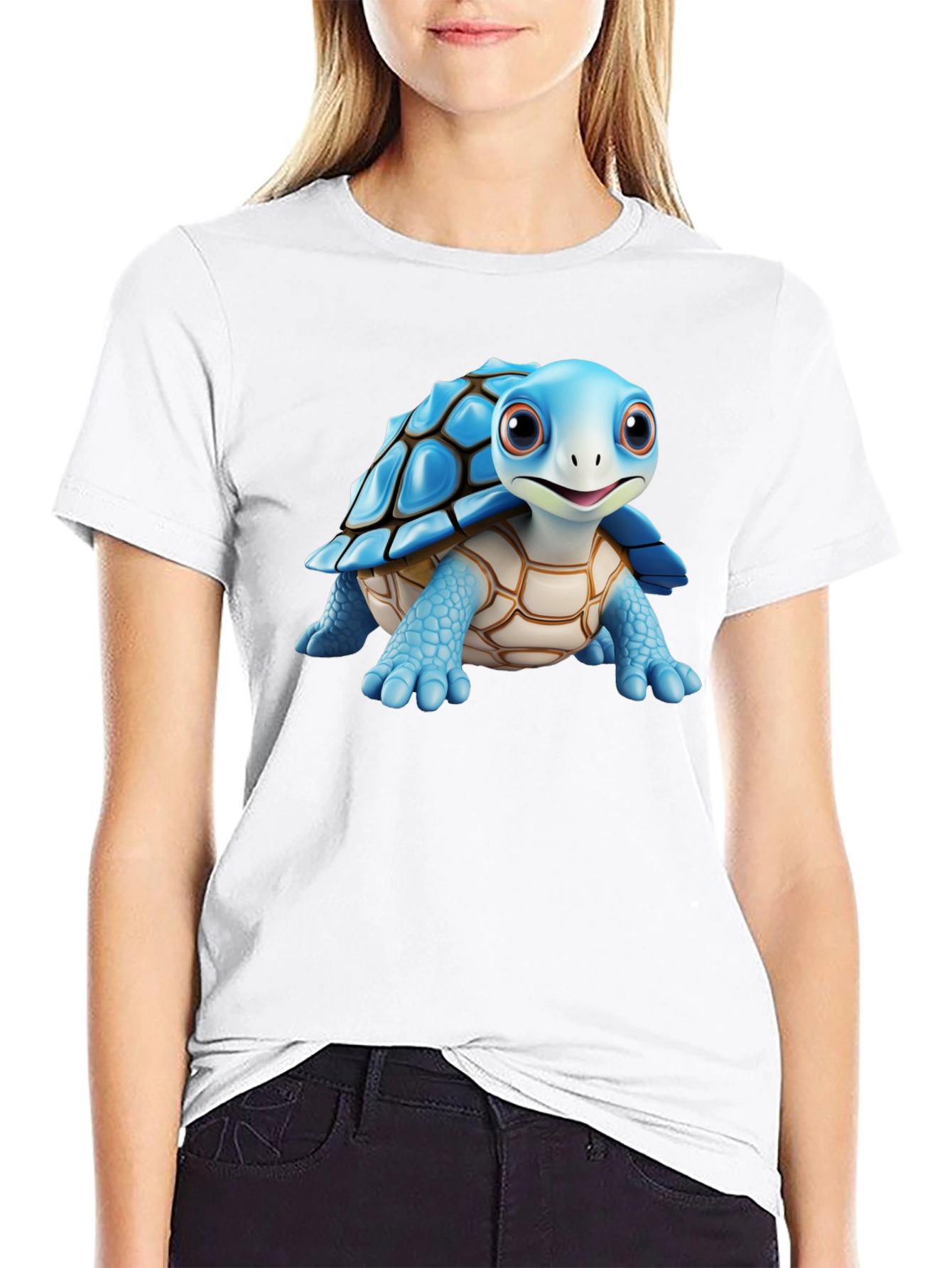 Cute Turtle Graphic T-Shirt - Black Unisex Tee