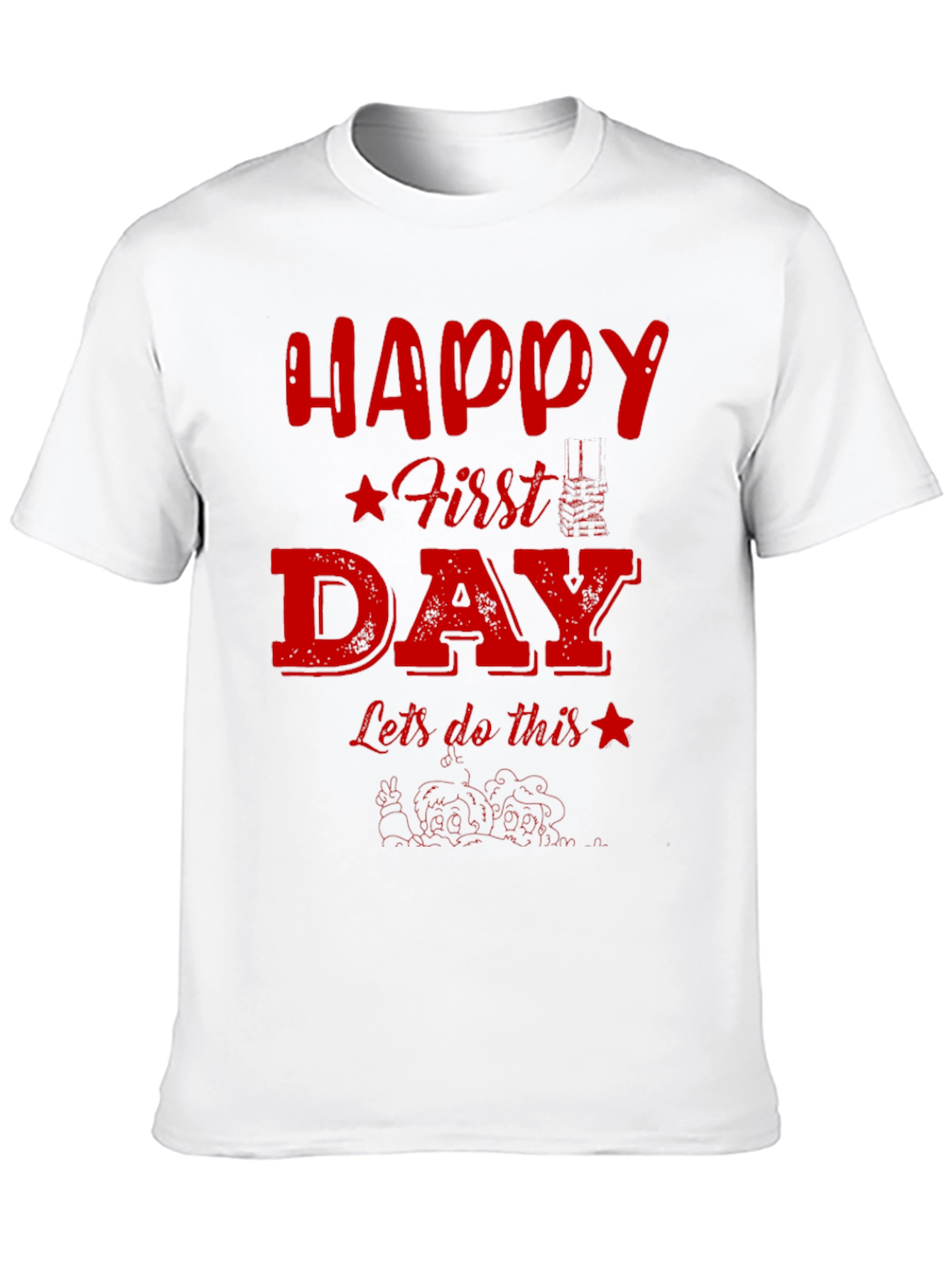 Happy First Day Graphic Tee - Black