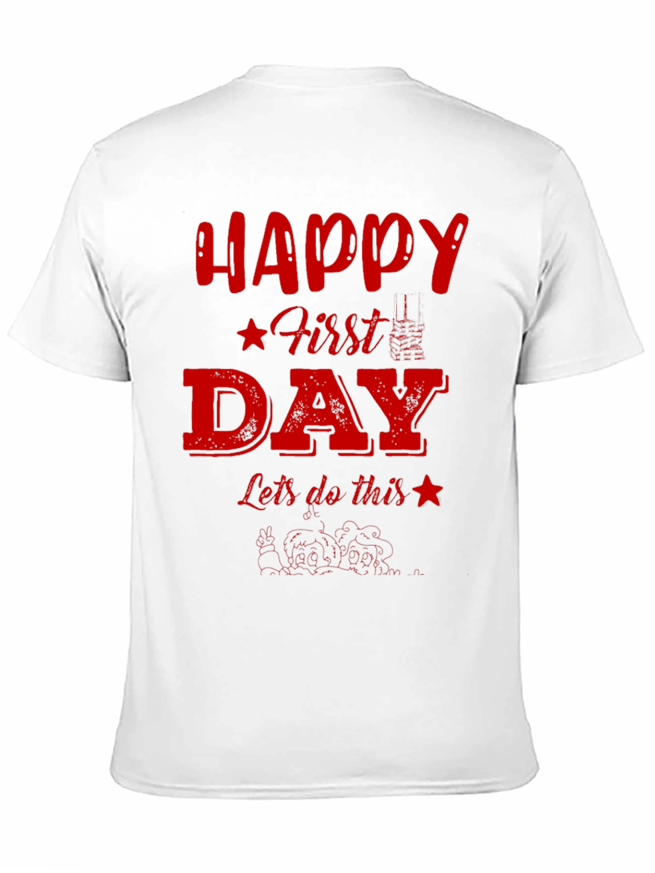 Happy First Day Graphic Tee - Black