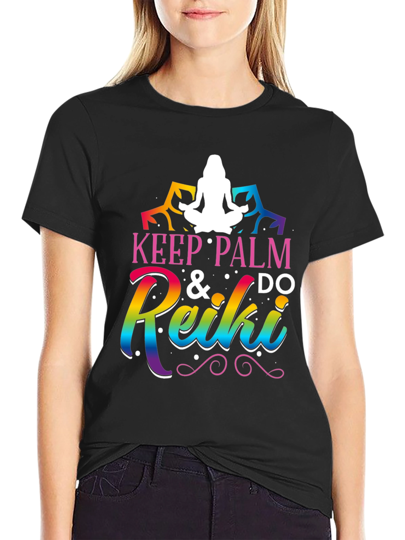 Keep Palm & Do Reiki Graphic Tee - Black