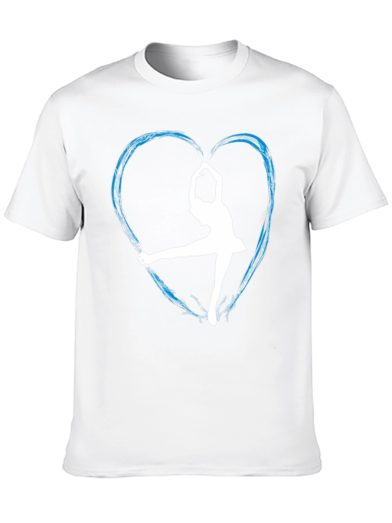Ice Skating Heart Graphic Tee - Black Unisex Shirt