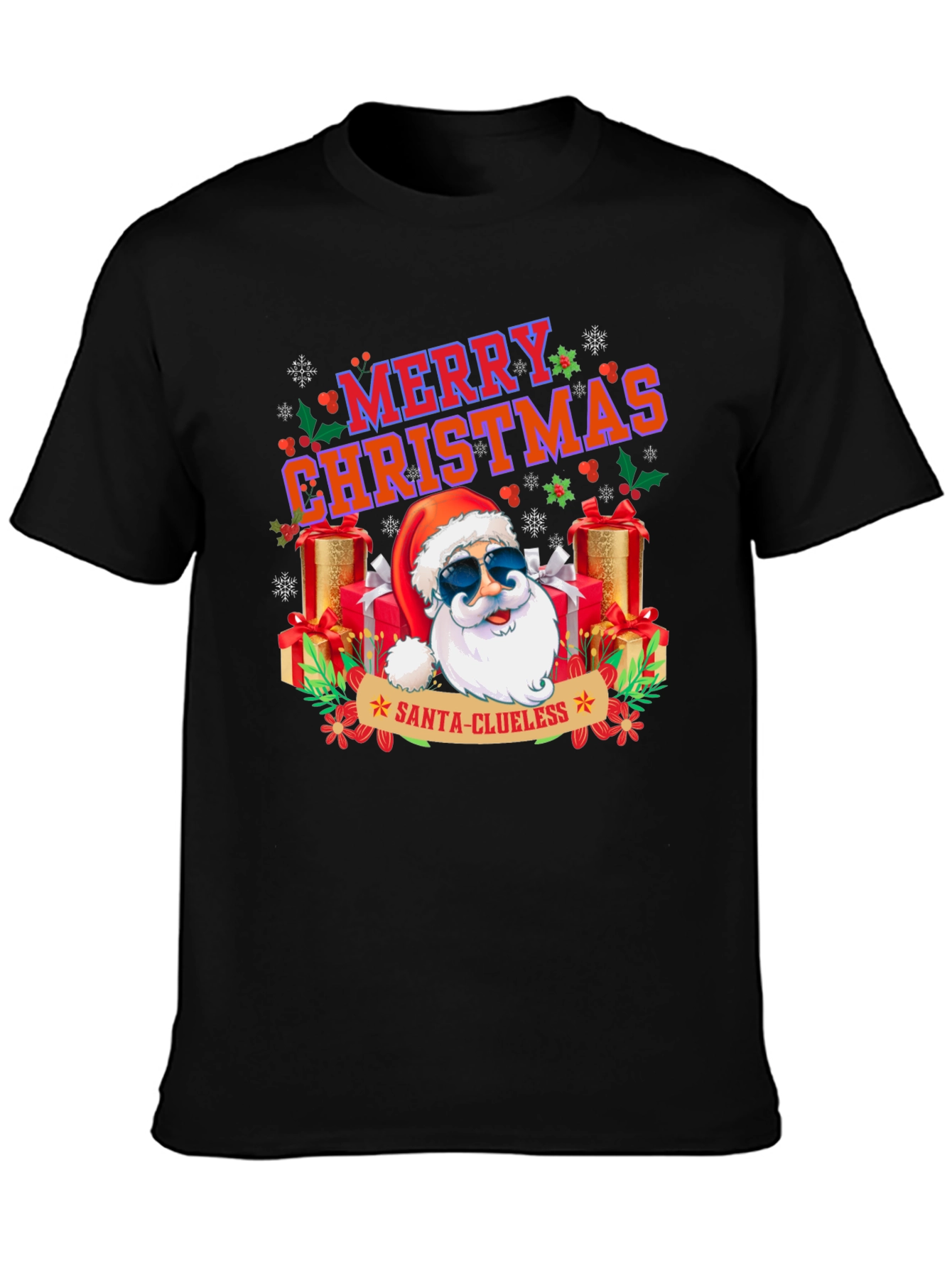 Santa-Clueless Christmas Graphic Tee