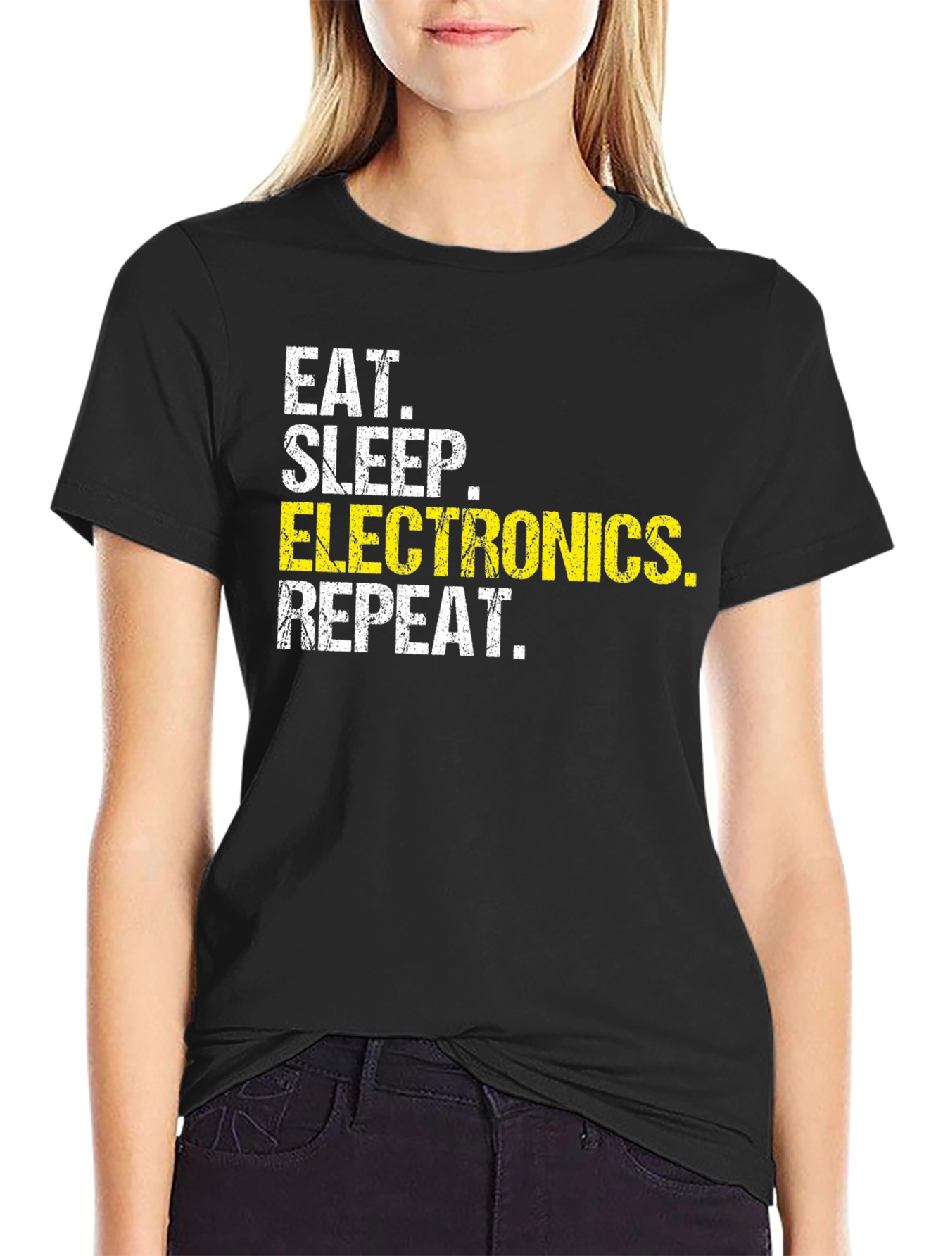 Eat Sleep Electronics Repeat T-Shirt - Black