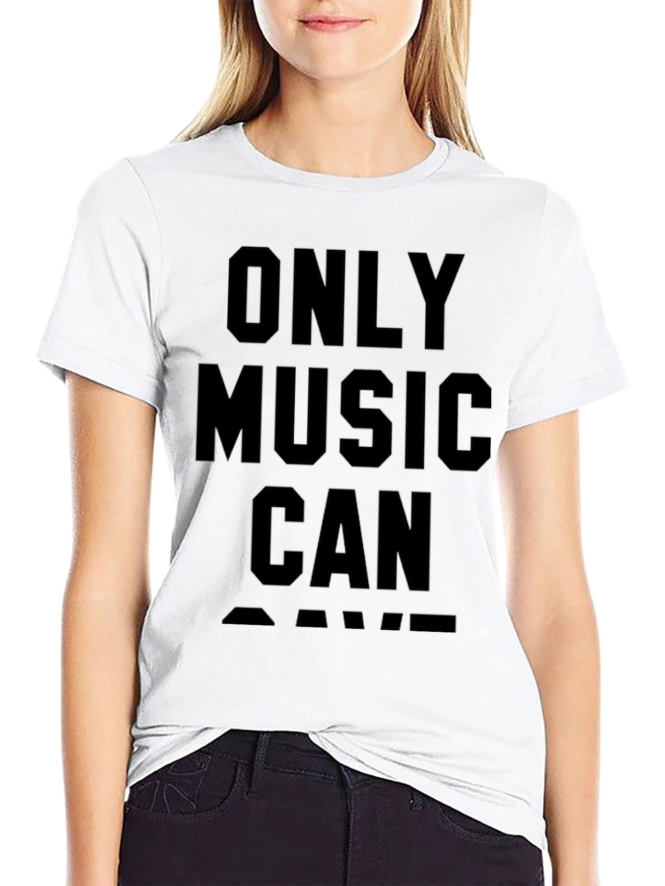 Only Music Can Save T-Shirt - Black