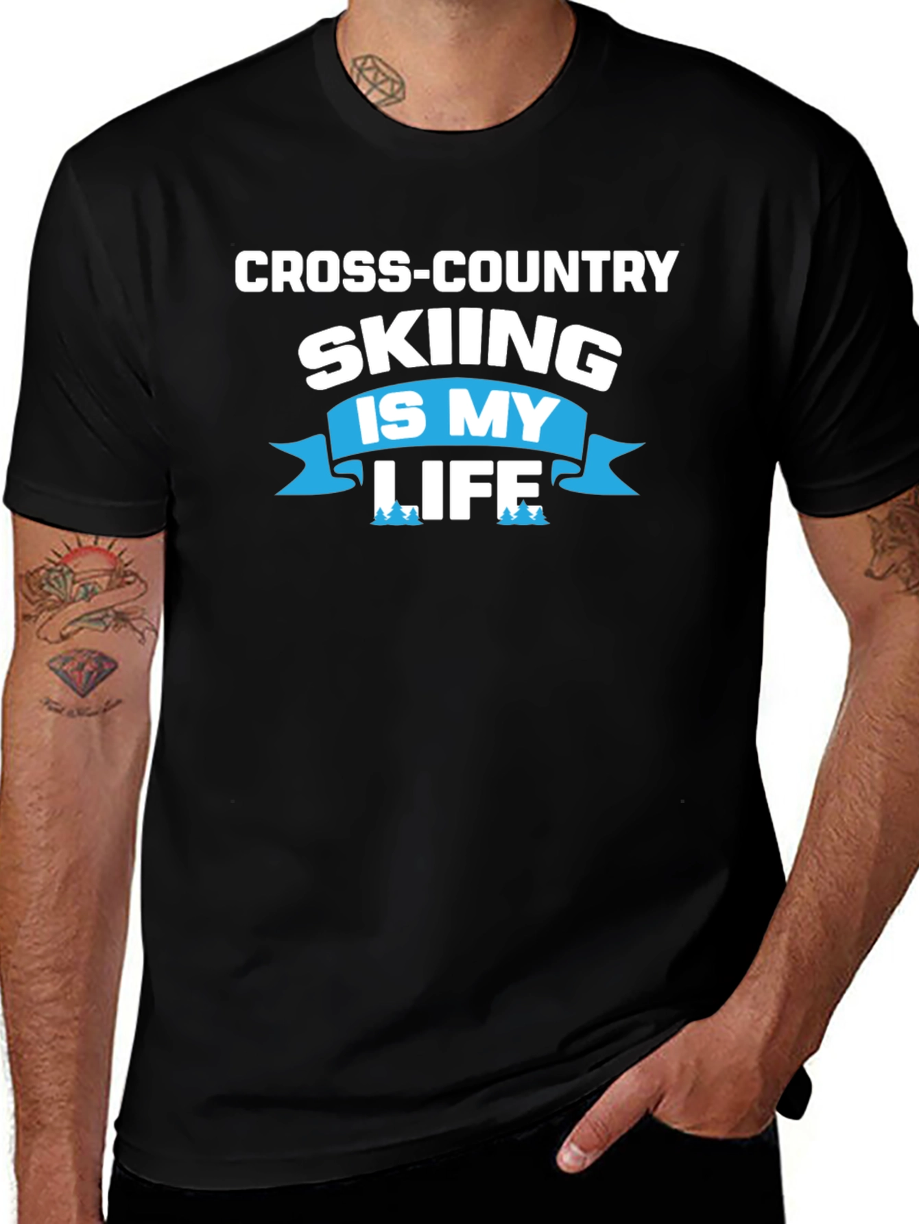 Cross-Country Skiing Is My Life Tee - Black