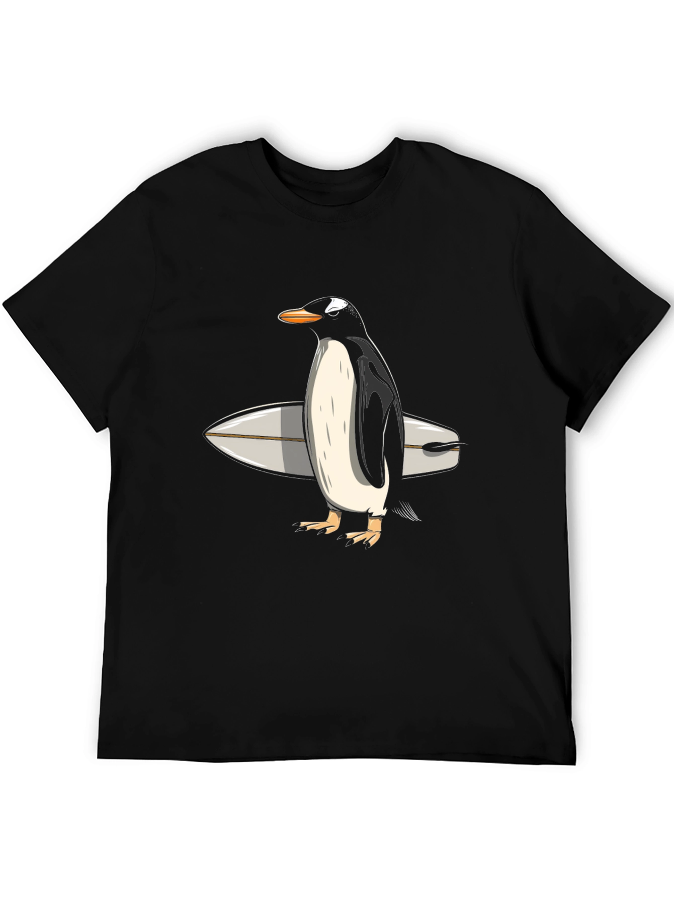 Penguin Surfer Graphic Tee - Cool Animal T-Shirt