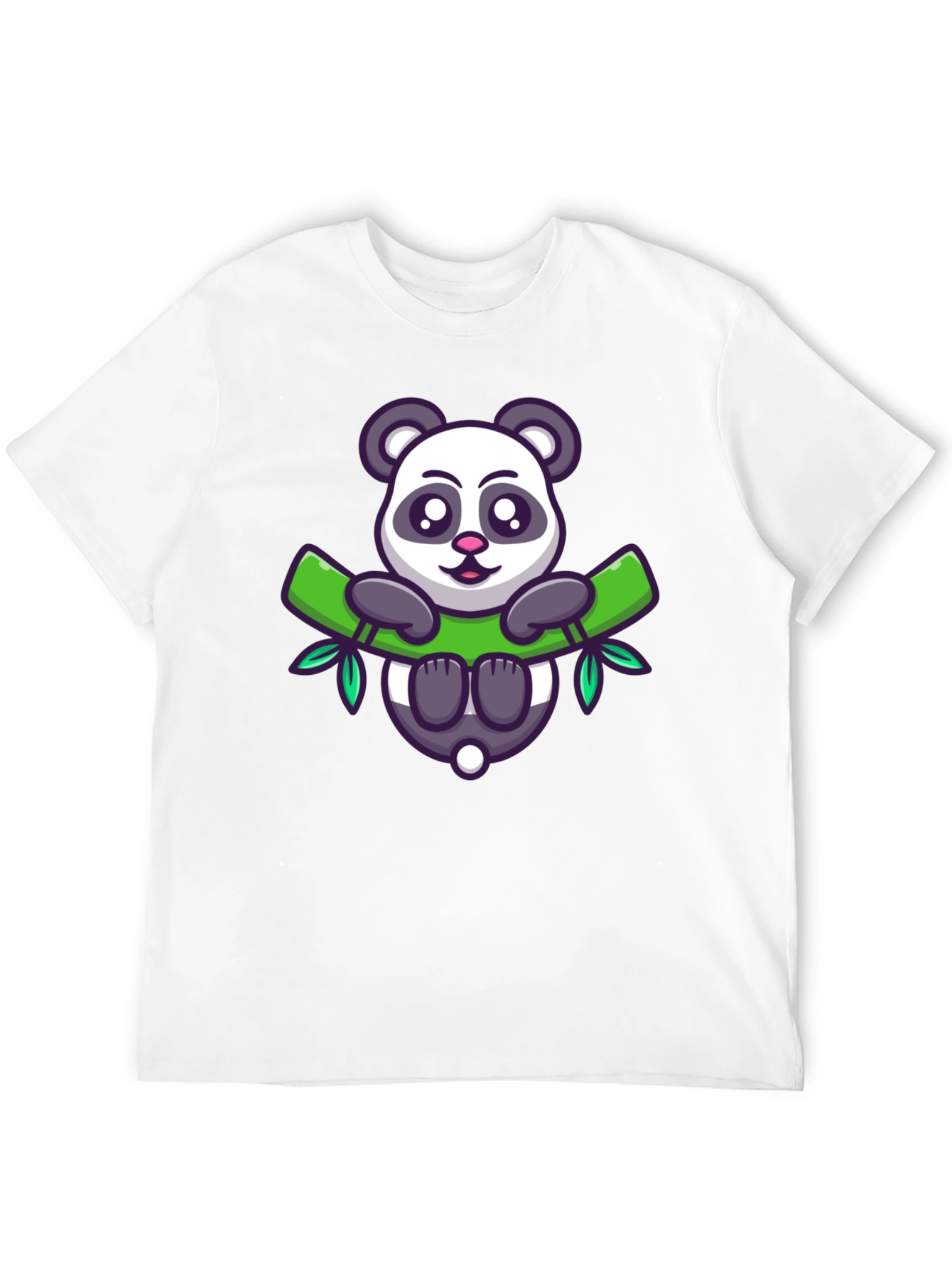 Cute Panda Bear Bamboo T-Shirt - Mens Black Tee