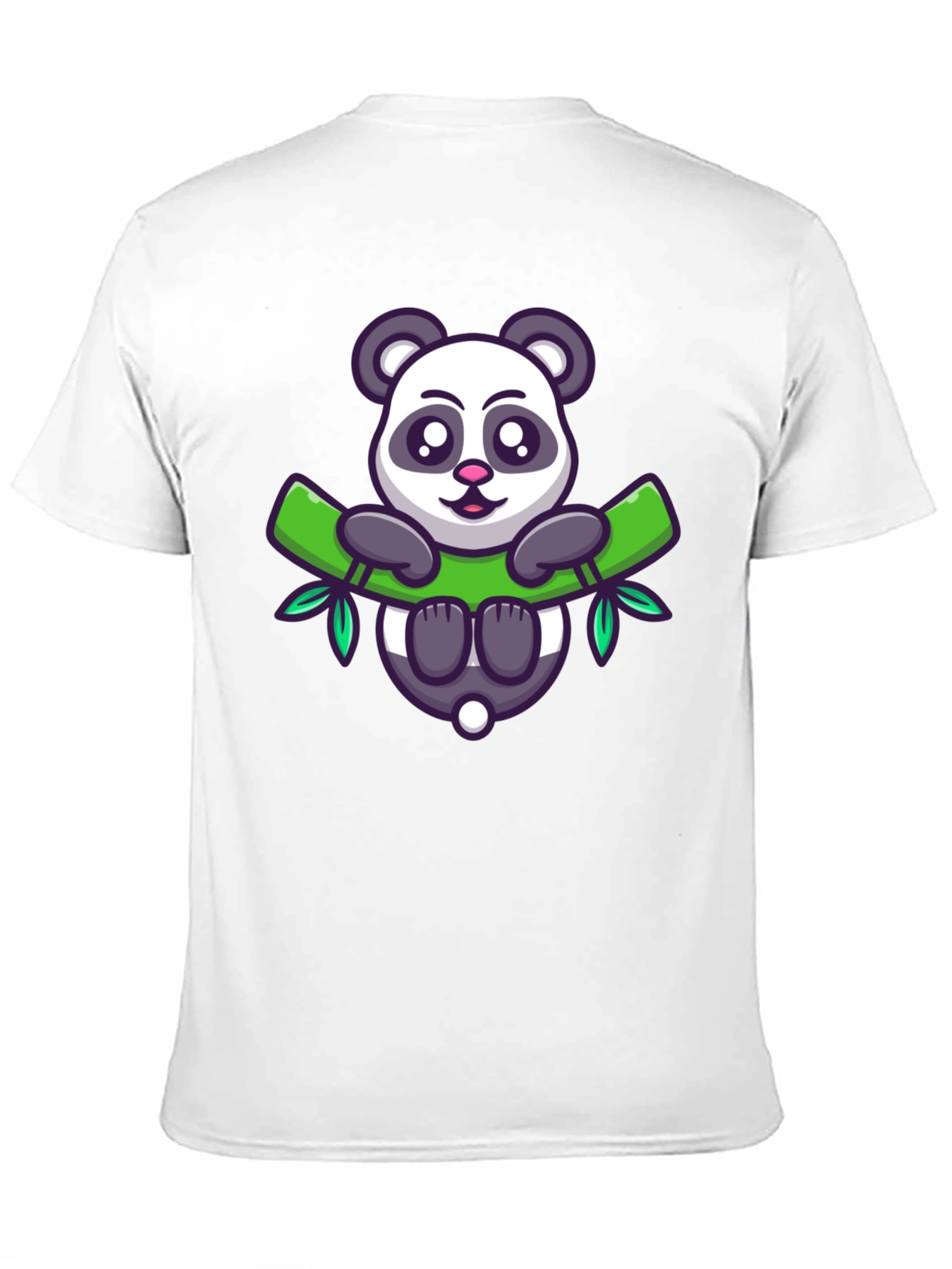 Cute Panda Bear Bamboo T-Shirt - Mens Black Tee