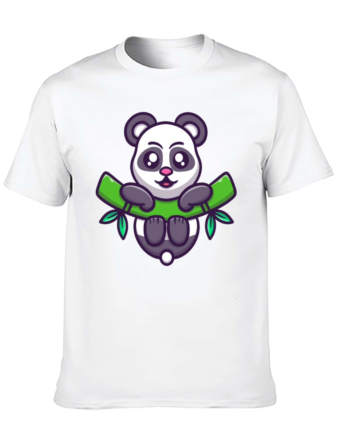 Cute Panda Bear Bamboo T-Shirt - Mens Black Tee