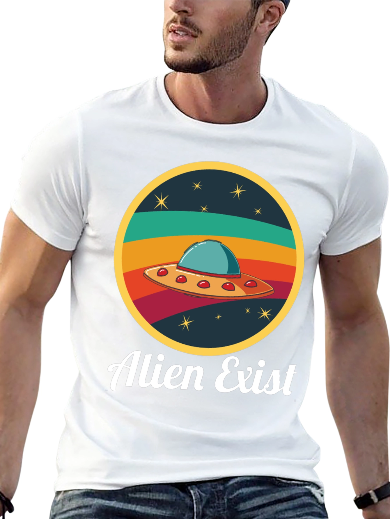 Alien Exist T-Shirt UFO Graphic Tee