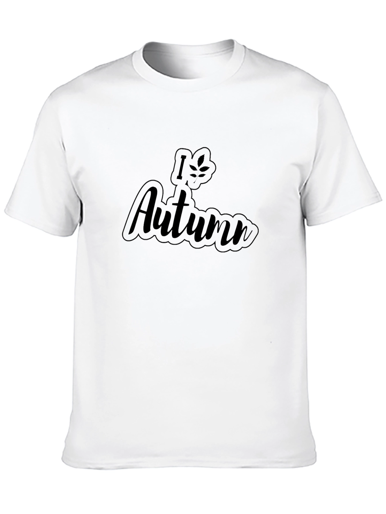 I Love Autumn Graphic T-Shirt - Black