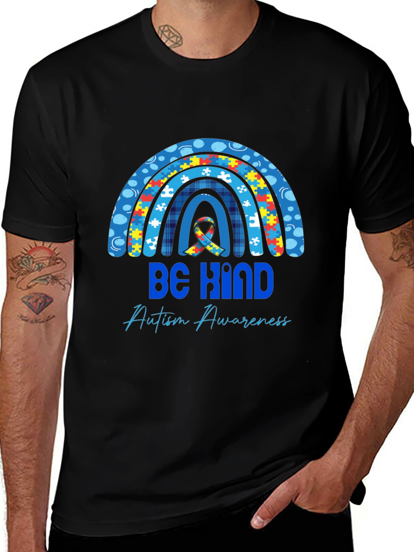Be Kind Autism Awareness Rainbow T-Shirt