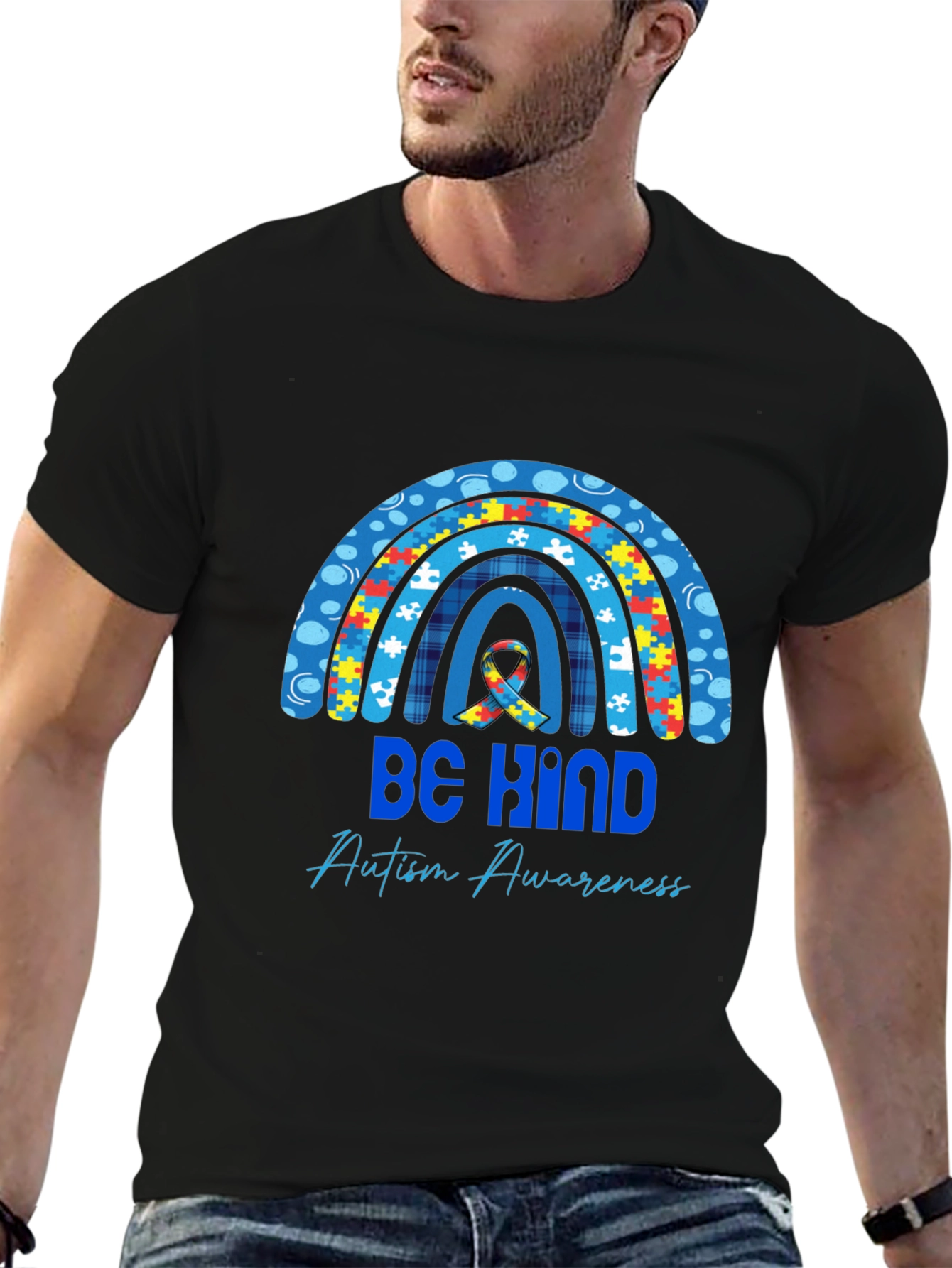 Be Kind Autism Awareness Rainbow T-Shirt