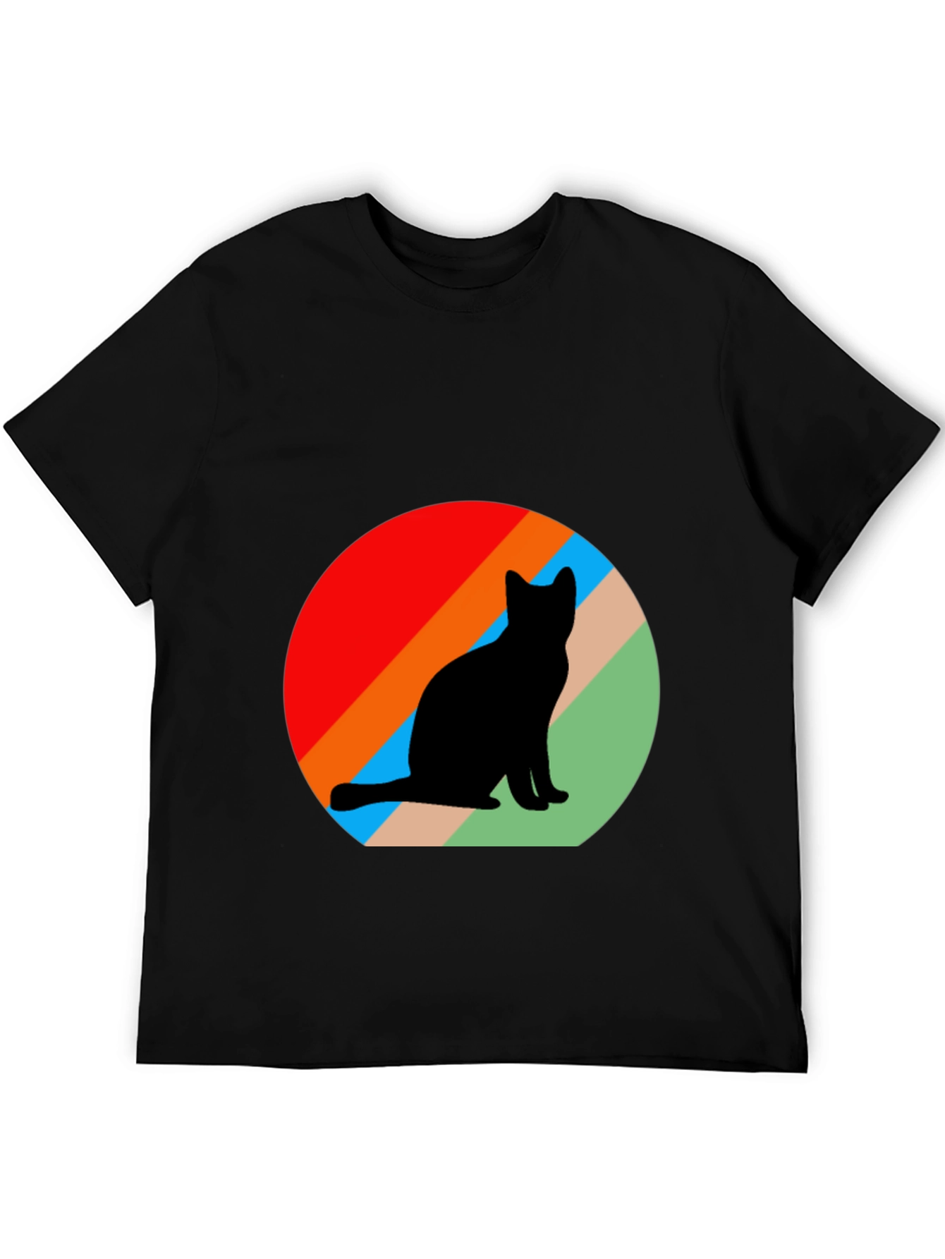 Retro Cat Silhouette Graphic Tee