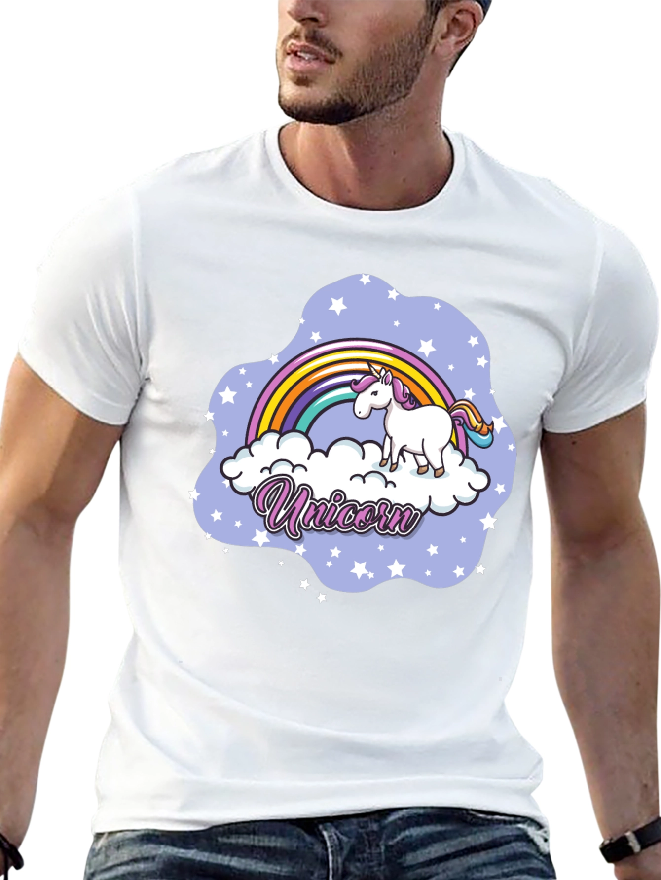 Unicorn Rainbow Cloud Graphic T-Shirt