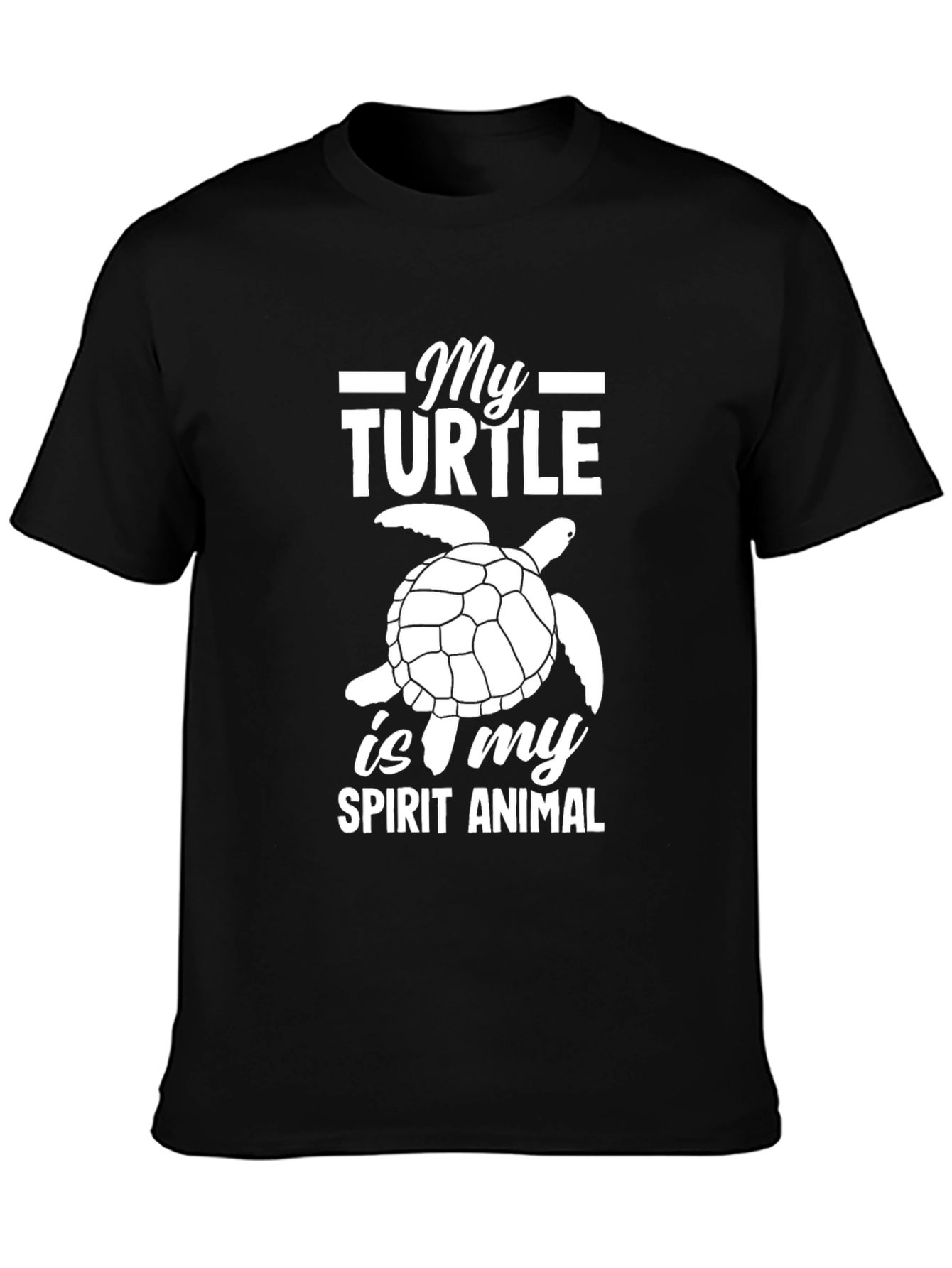 Turtle Spirit Animal Black Graphic Tee