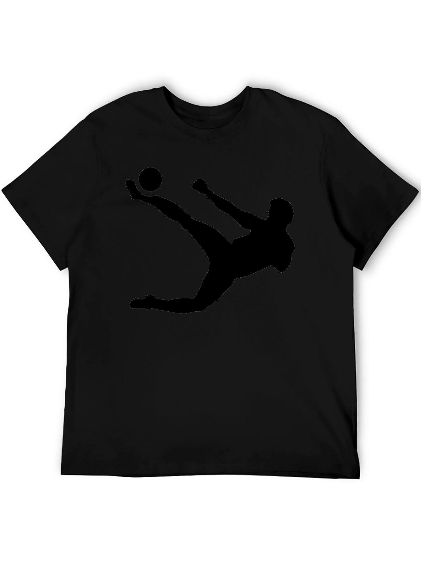 Soccer Kick Silhouette Black T-Shirt