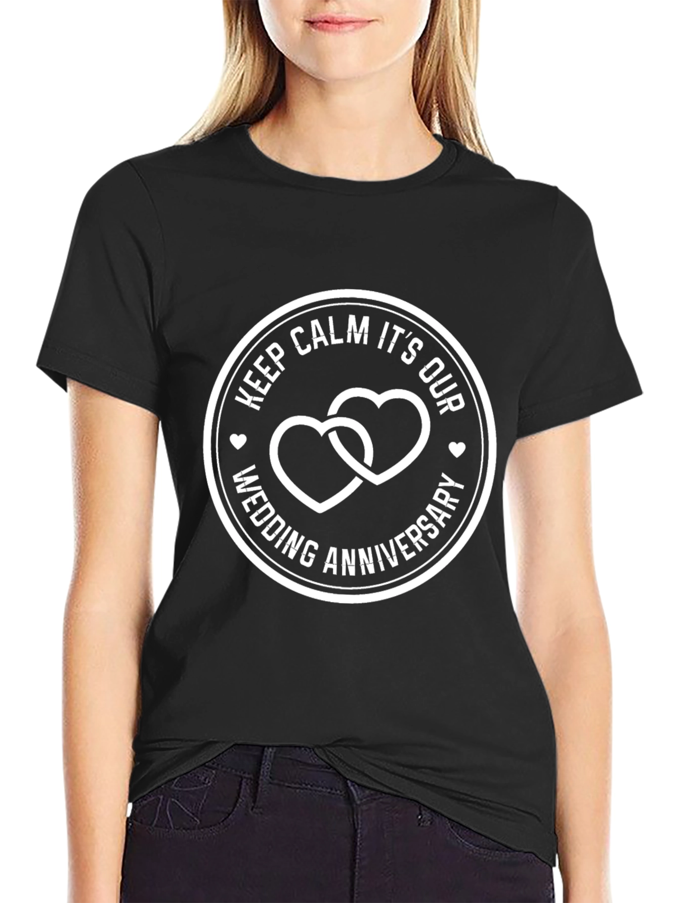 Keep Calm Wedding Anniversary Black T-Shirt