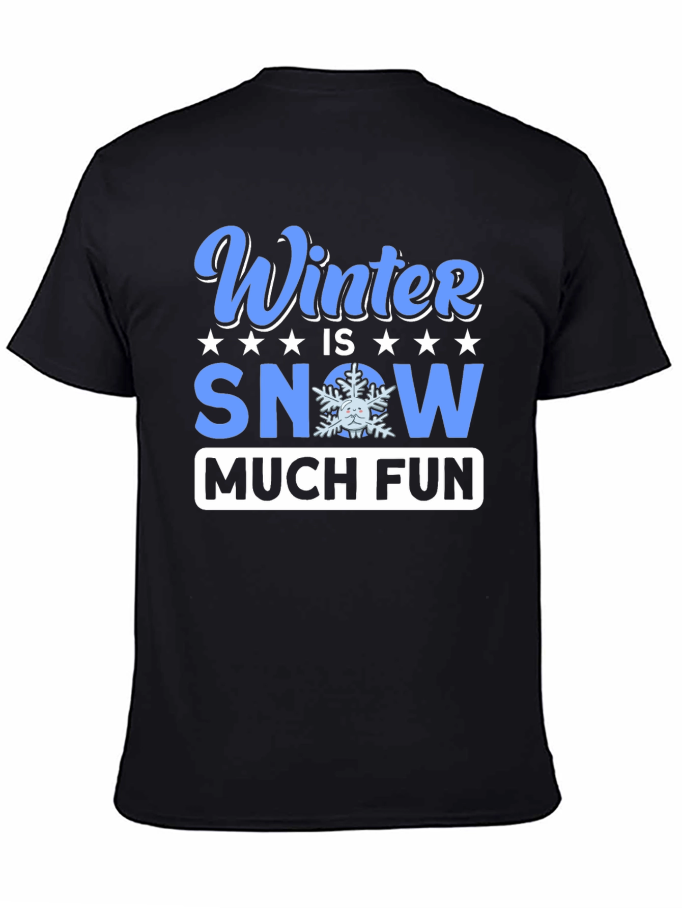 Winter Snow Much Fun Black T-Shirt