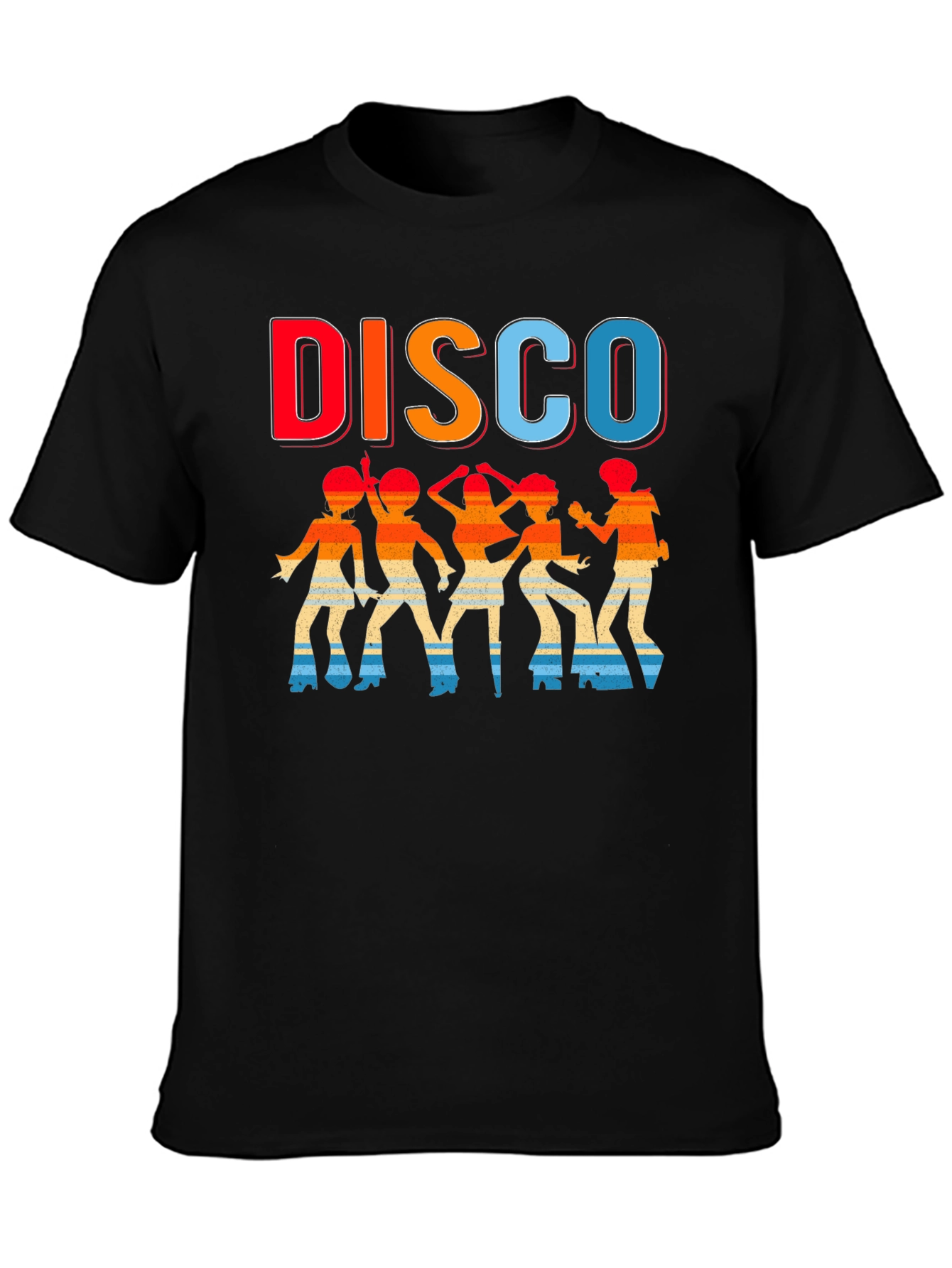 Retro Disco Dancer Graphic T-Shirt - Black