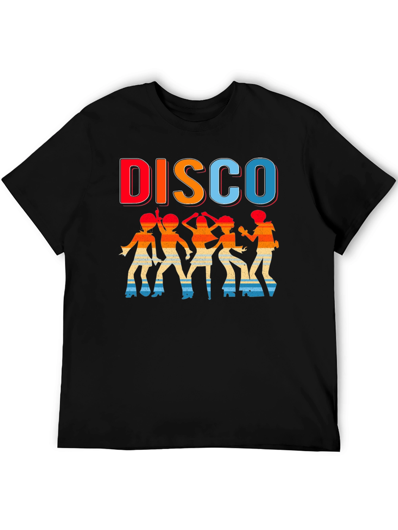 Retro Disco Dancer Graphic T-Shirt - Black