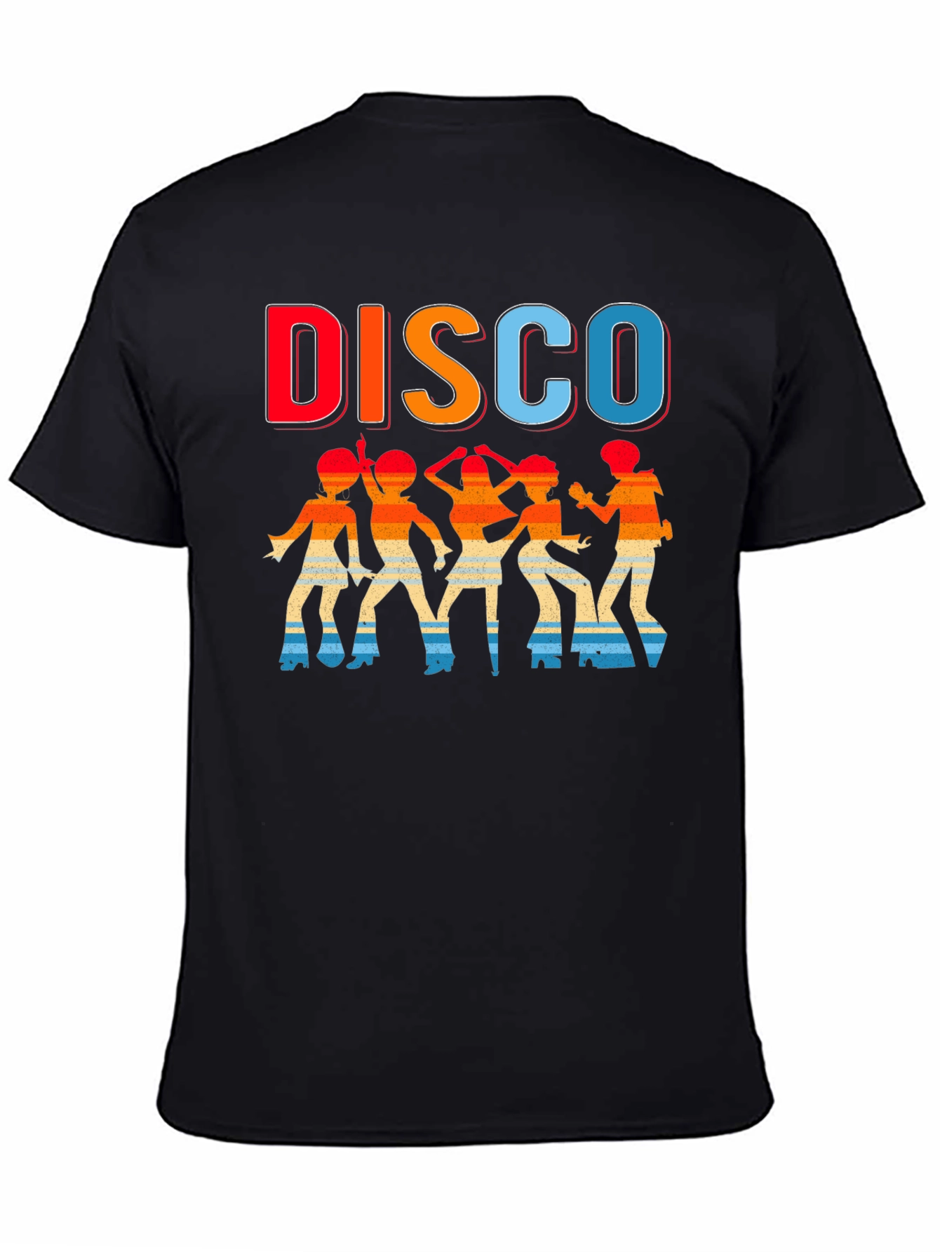 Retro Disco Dancer Graphic T-Shirt - Black